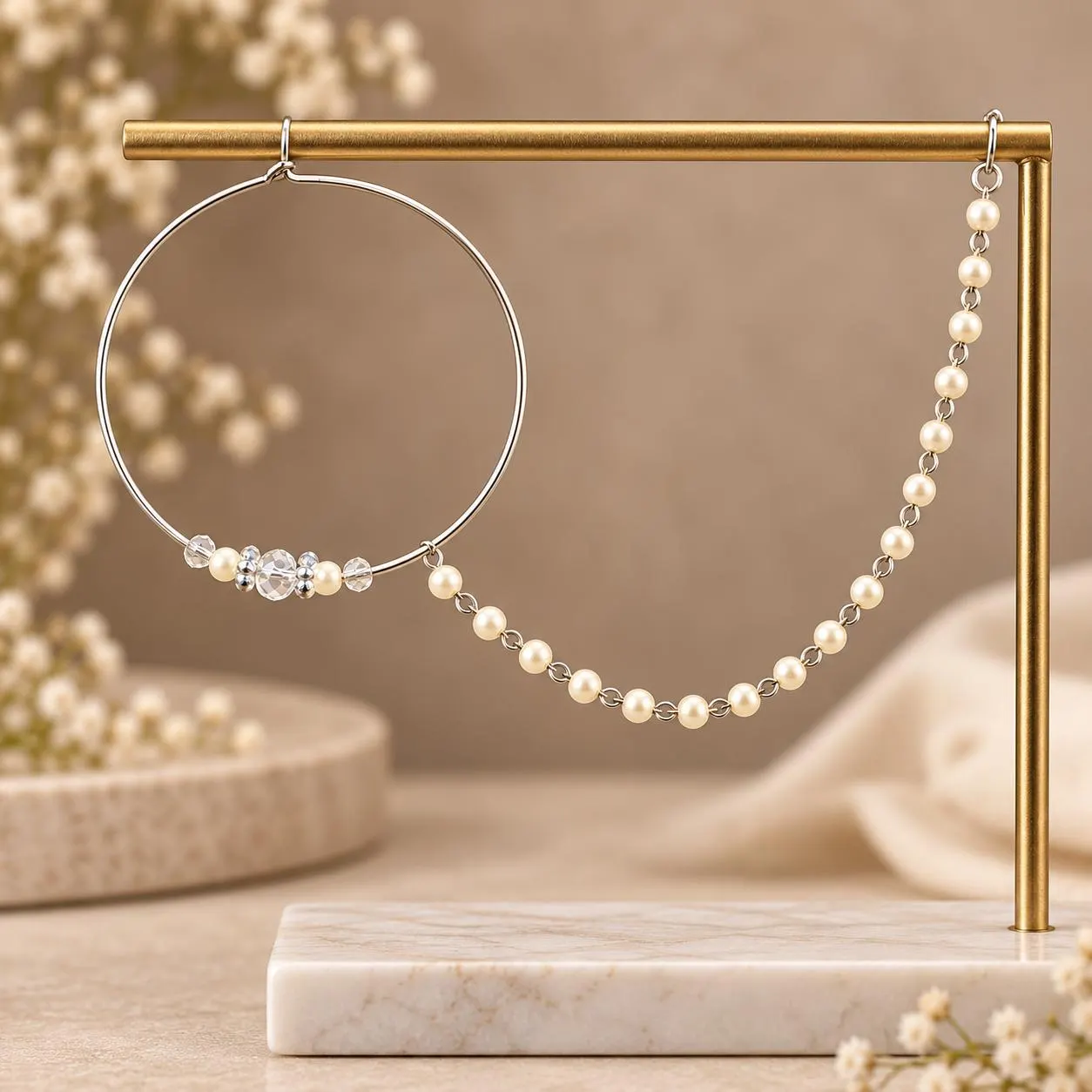 silver plated indian bridal nose ring