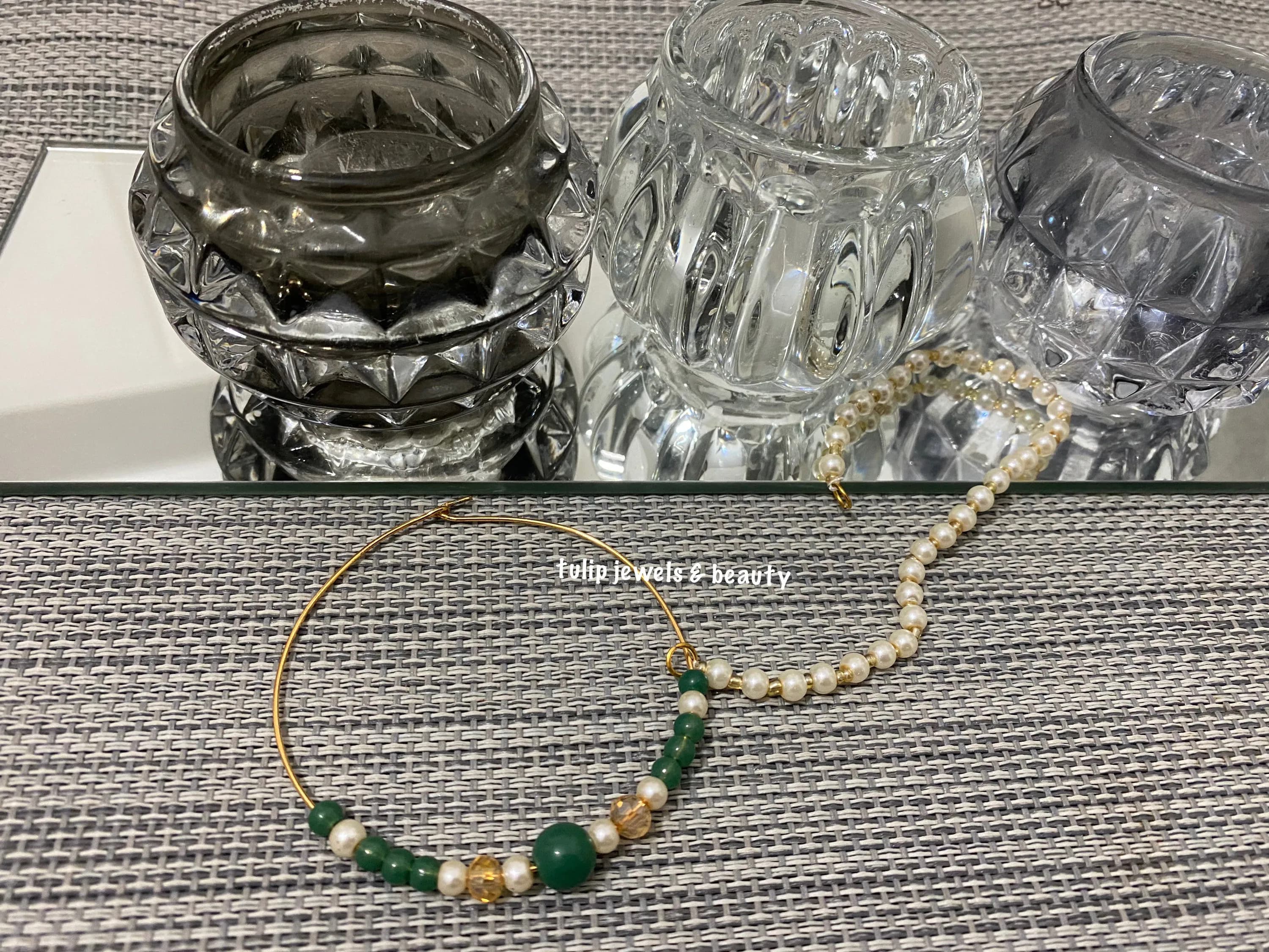 Jade Green Pearl Bridal Nose Ring, Gold Plated Nath with Pearl Chain, Indian Pakistani Wedding Nath, Optional Nose Clip - image 5