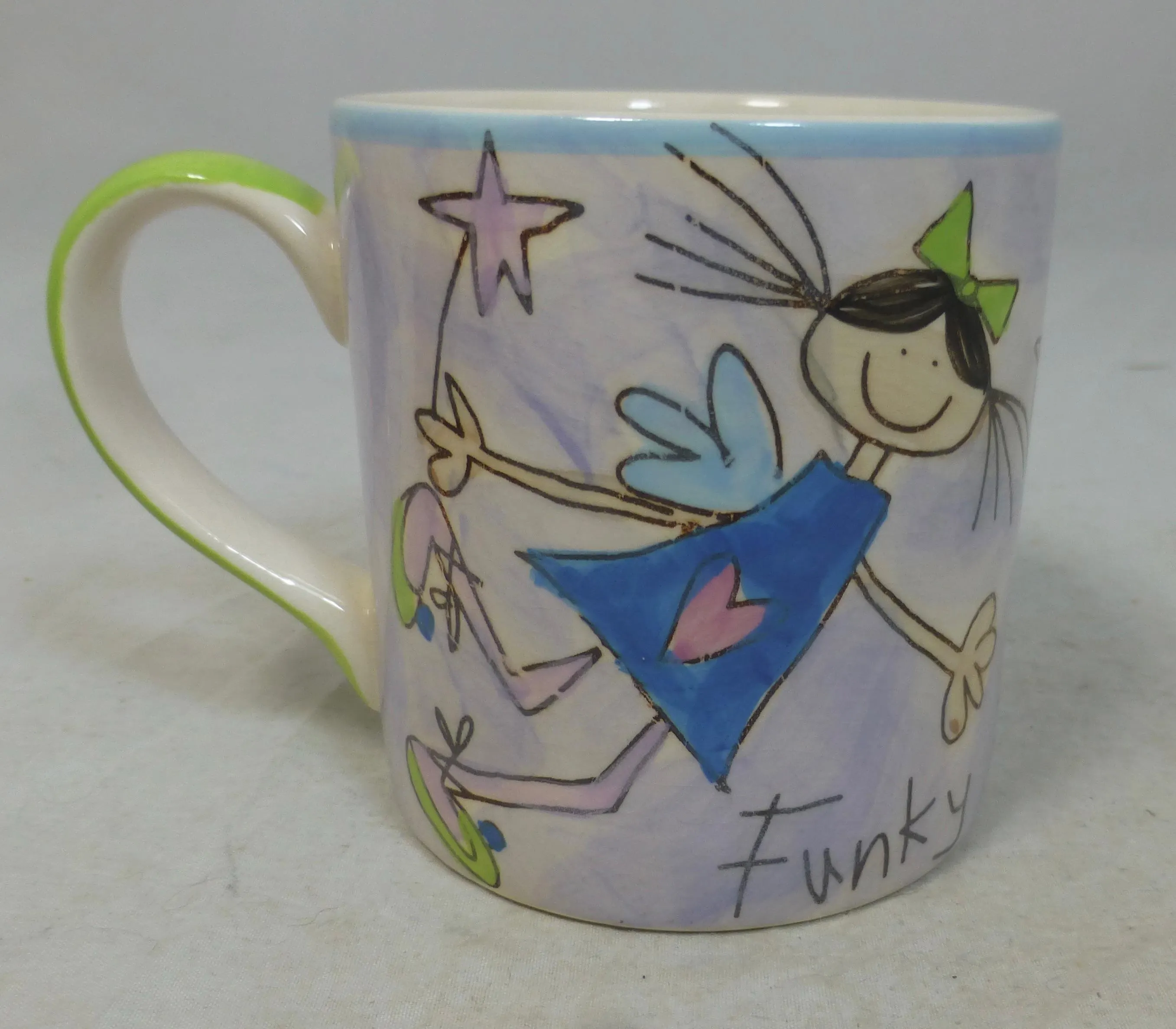 Funky Fairies Princesses with Crowns & Stars Wands Hand Painted Small Porcelain Mug by The Pier - Fabulous Fun Fairy Gift - image 4