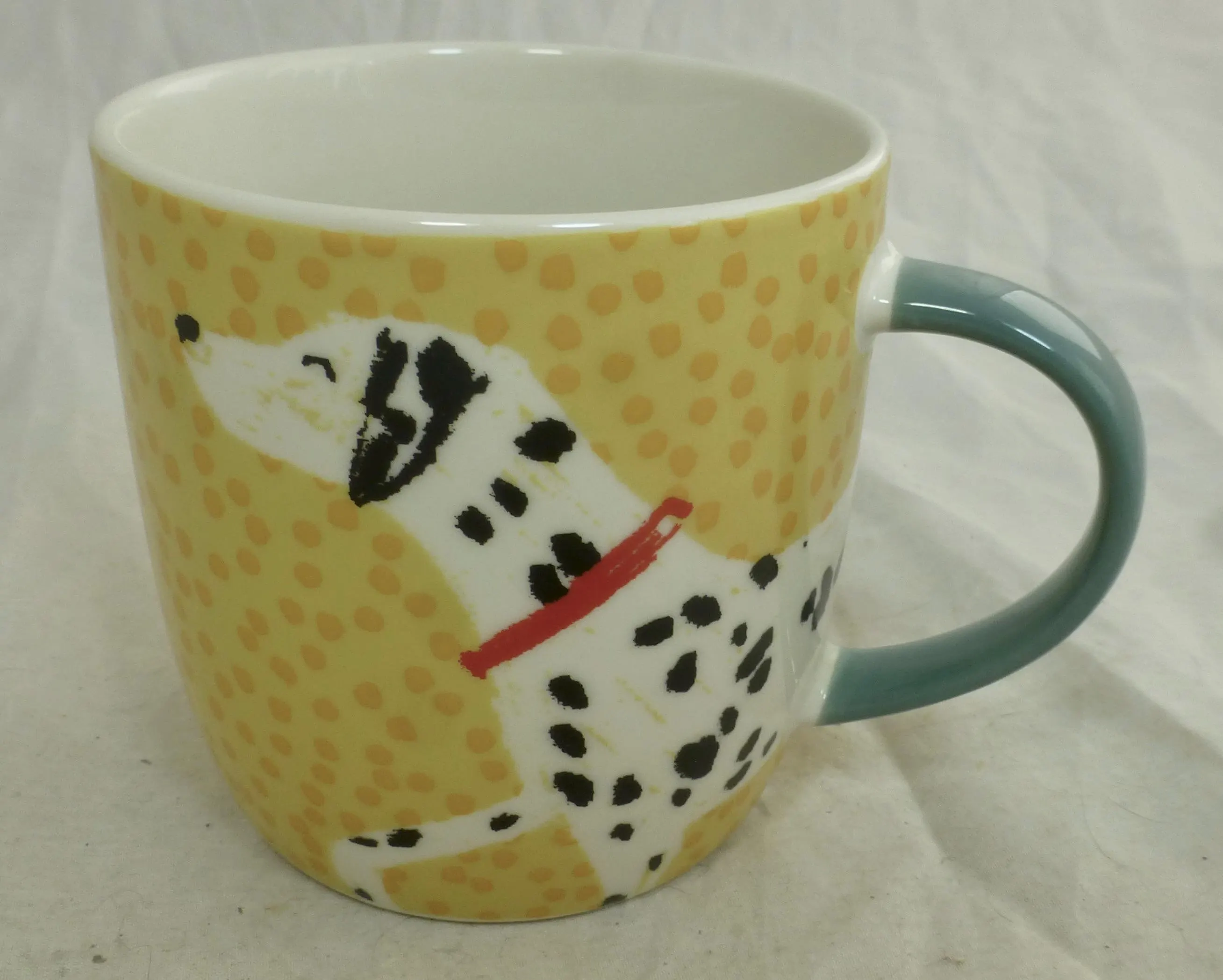 Habitat Dalmatian Spotty Dog Illustration Porcelain Mug or Cup with Yellow Background - Designer Pedigree Dog Owner Fun Gift - image 3