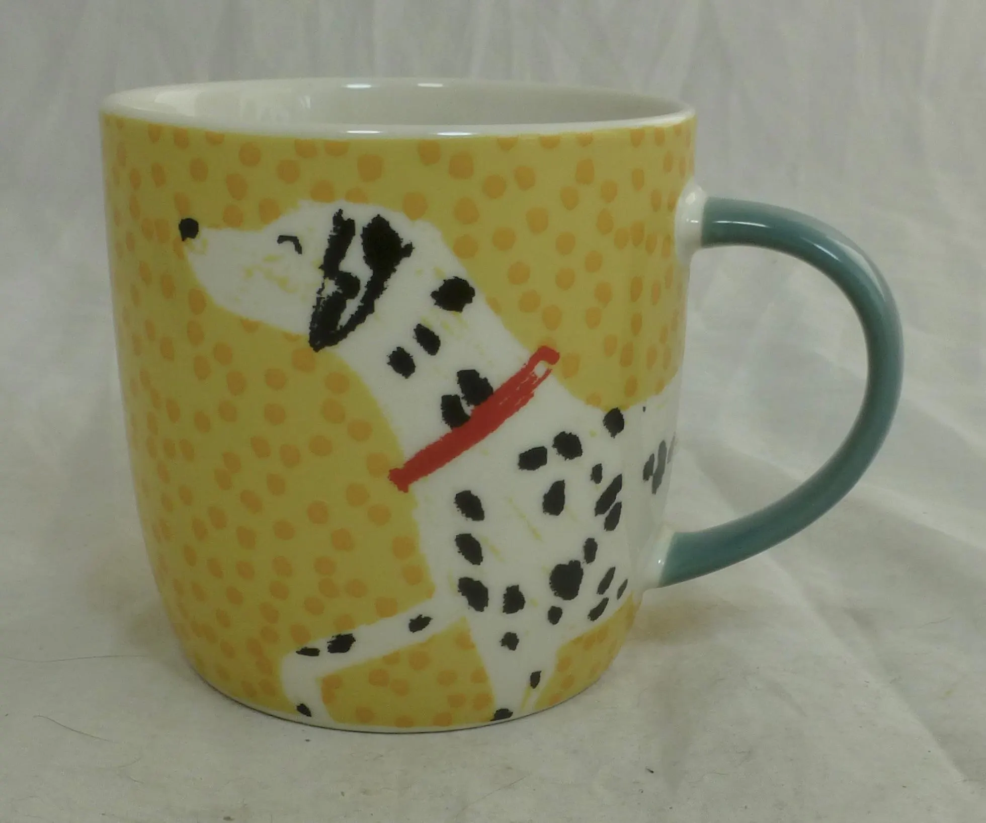 Habitat Dalmatian Spotty Dog Illustration Porcelain Mug or Cup with Yellow Background - Designer Pedigree Dog Owner Fun Gift - image 5