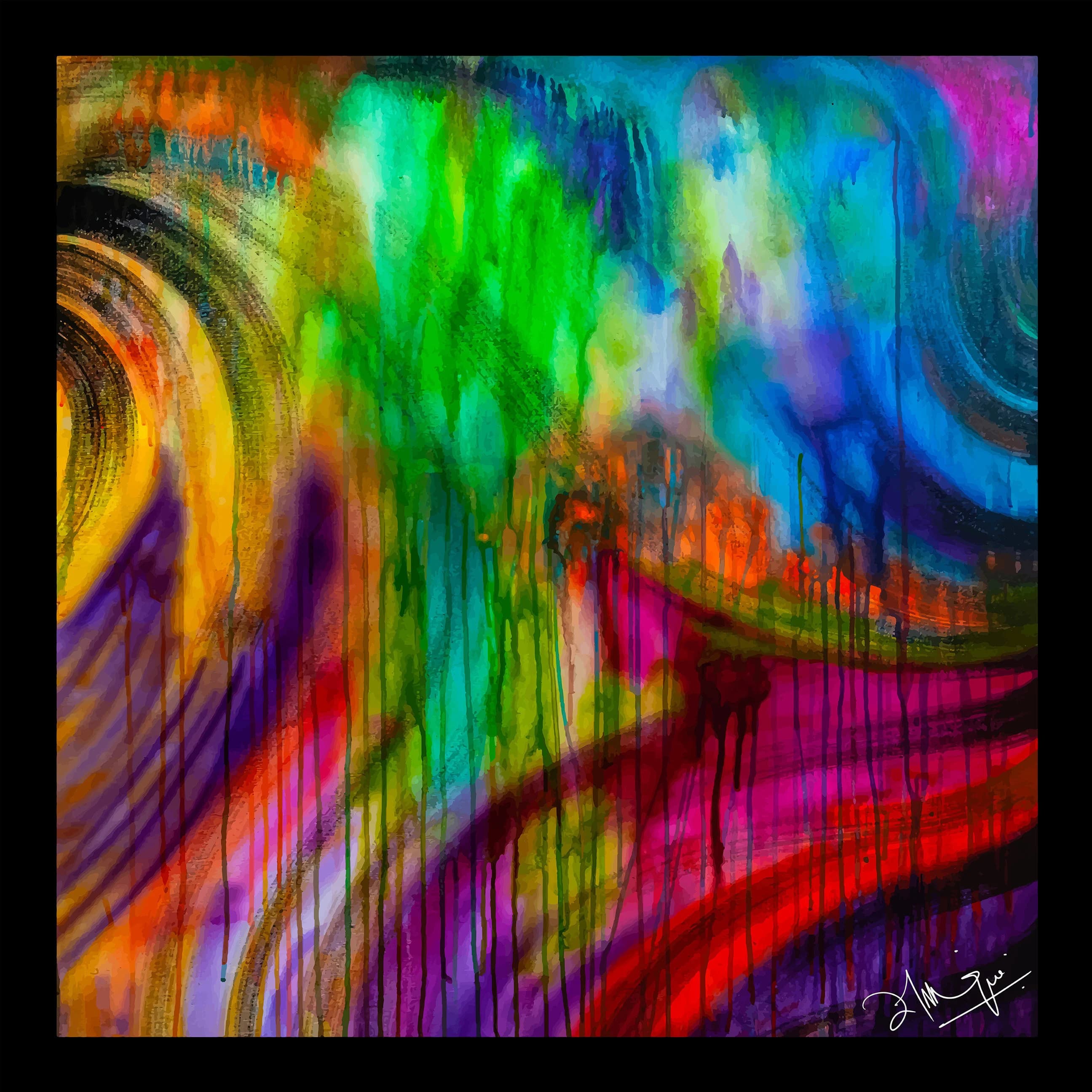 Art Silk Scarf made with a digital imprint of a real acrylic painting