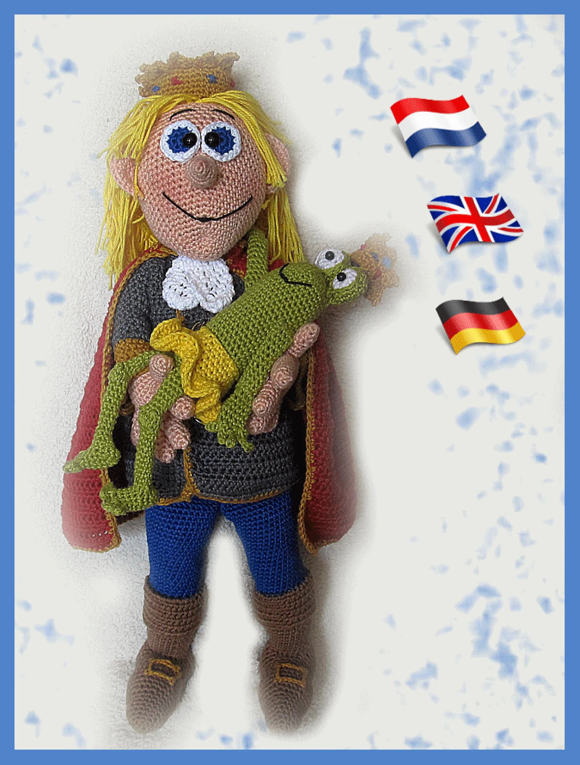 Prins Ferdinand, prince Amigurumi pop ,gehaakte poppen patroon, amigurumi Puppe PDF patroon, Instant download, amigurumi doll, haakpatroon