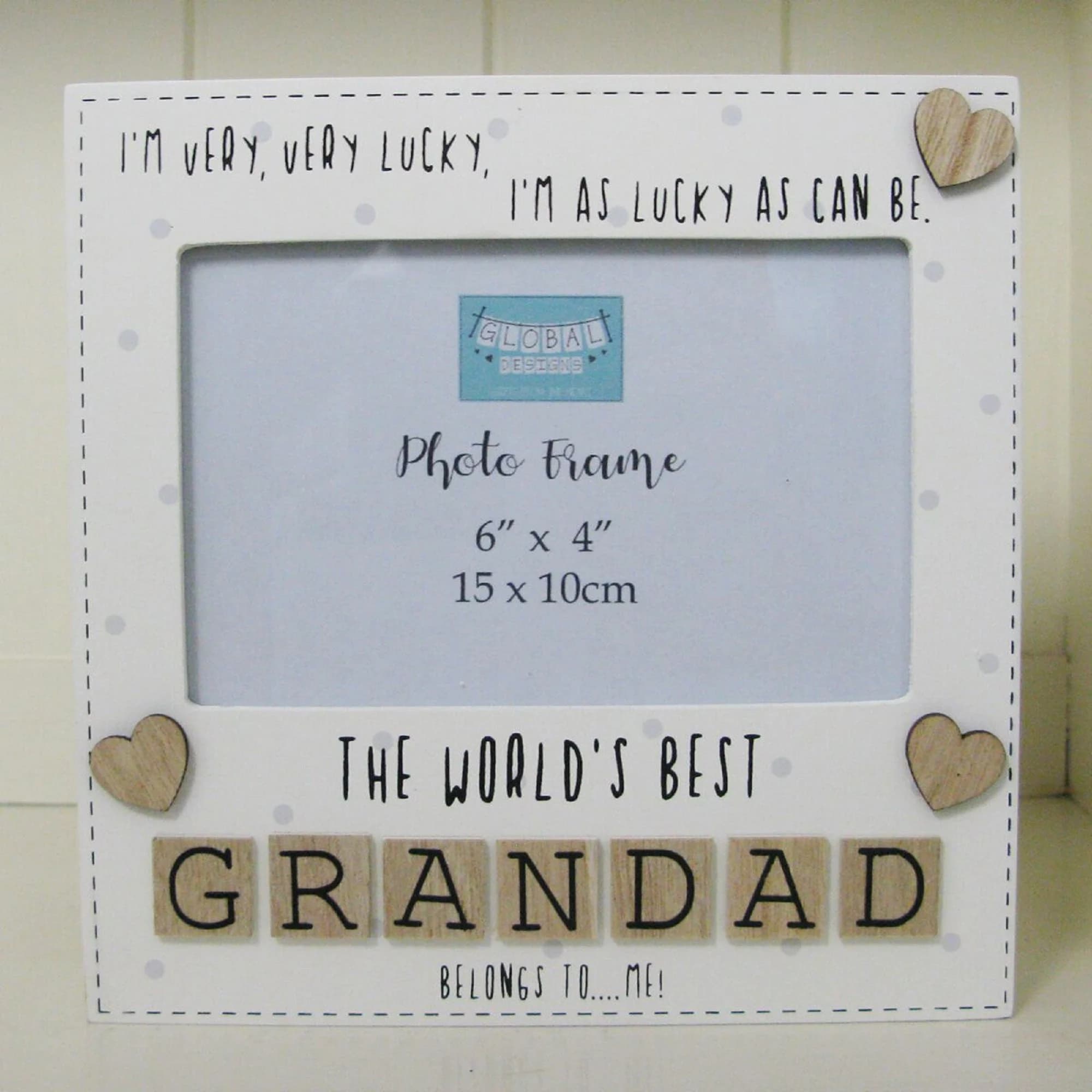 Best Grandad Photo Frame, Cream Wood, Shabby Chic 6x4 - image 4