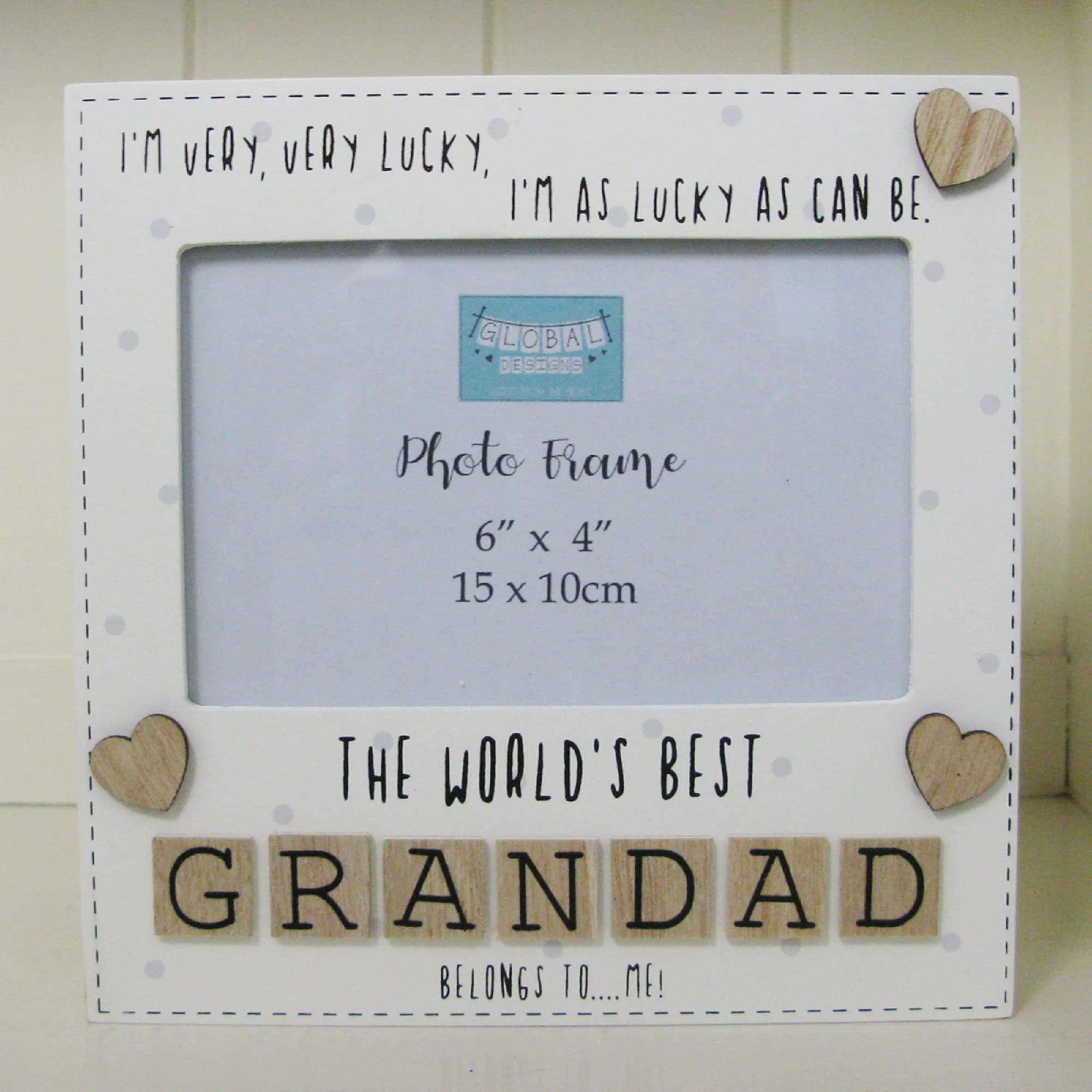 Best Grandad Photo Frame, Cream Wood, Shabby Chic 6x4 - image 3