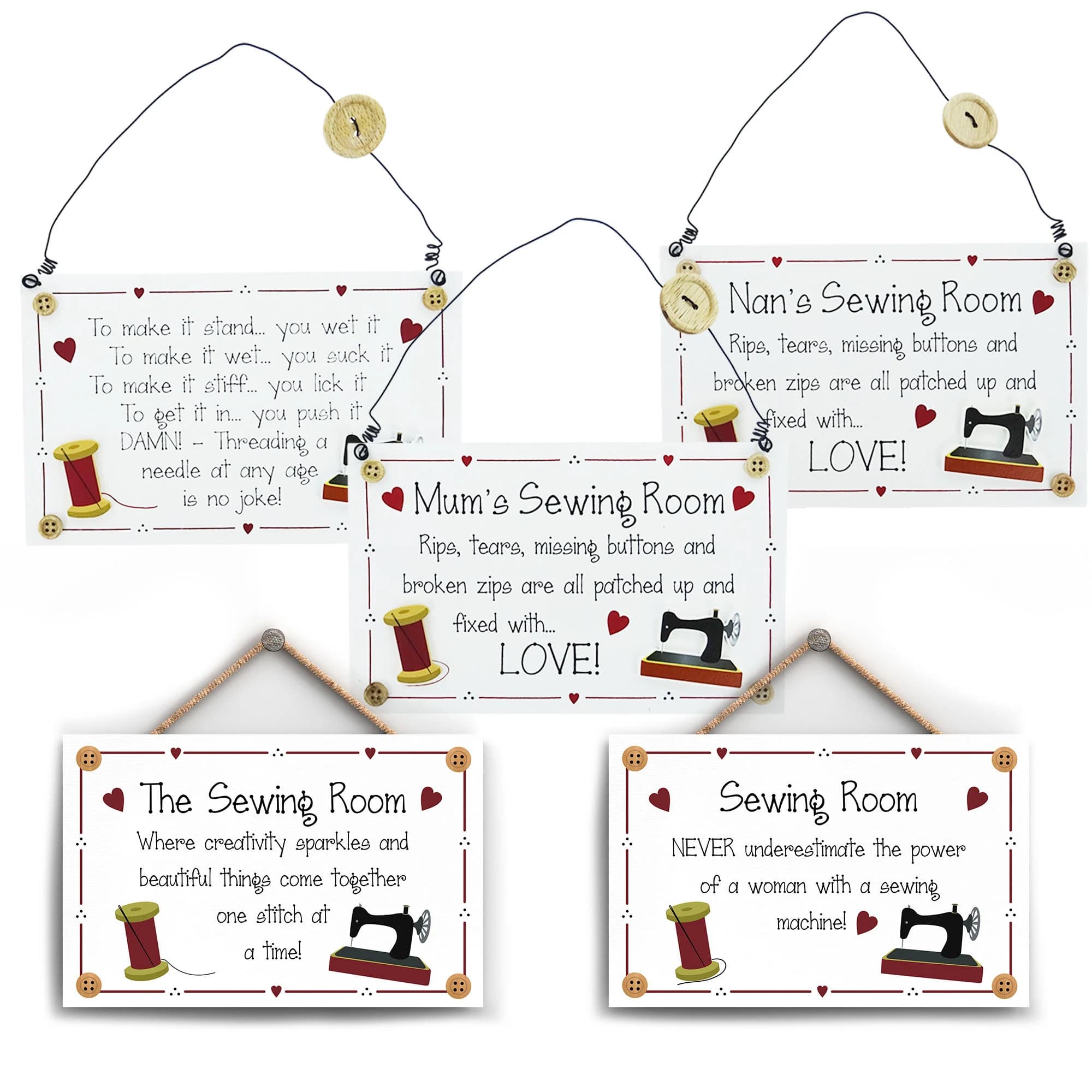 Sewing Room Plaque Humour Craft Needlepoint Hobby Sewing Machine Sign Mum Nan's Choice Of 5 Styles - image 3