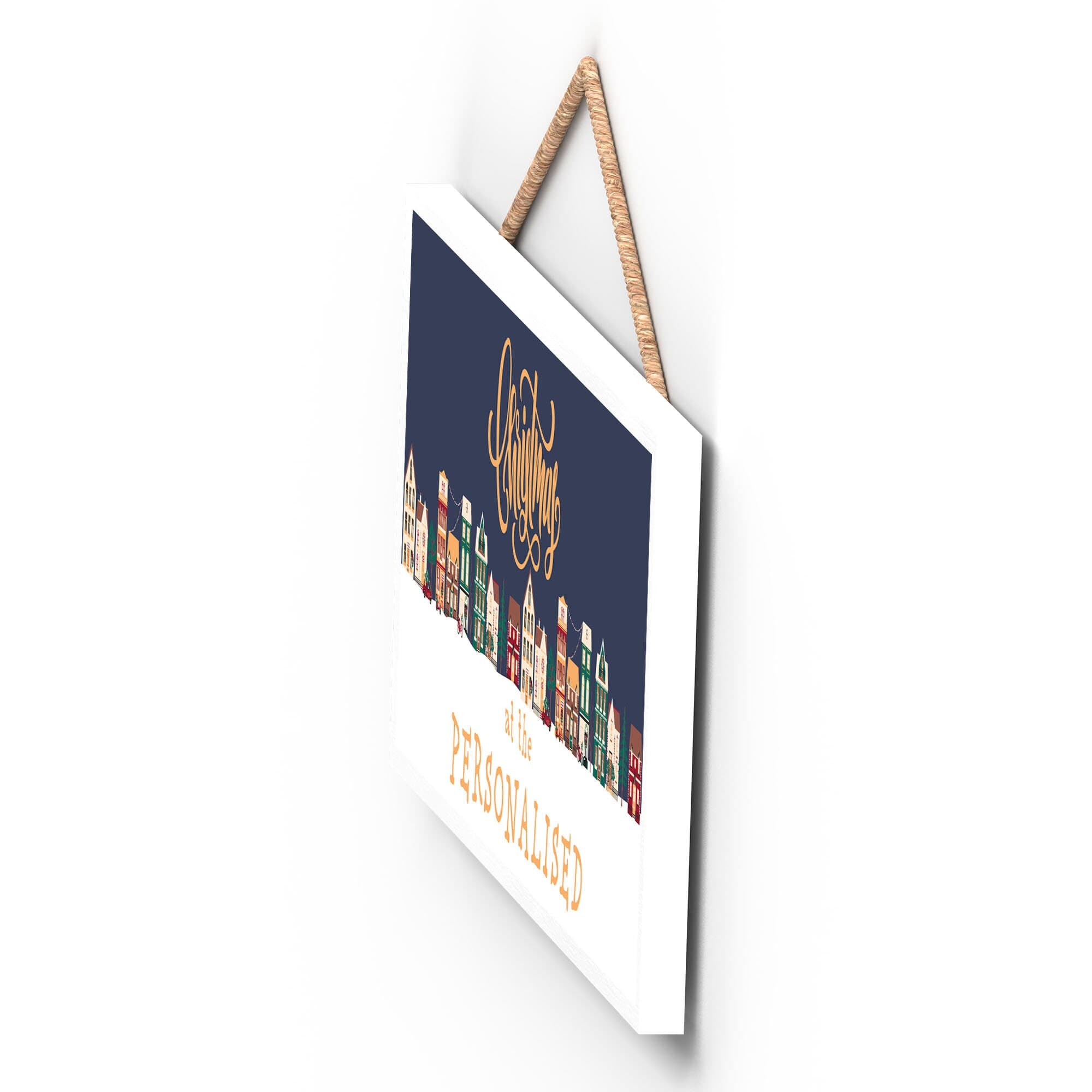 Personalized Christmas Street Scene Wooden Hanging Plaque - image 3