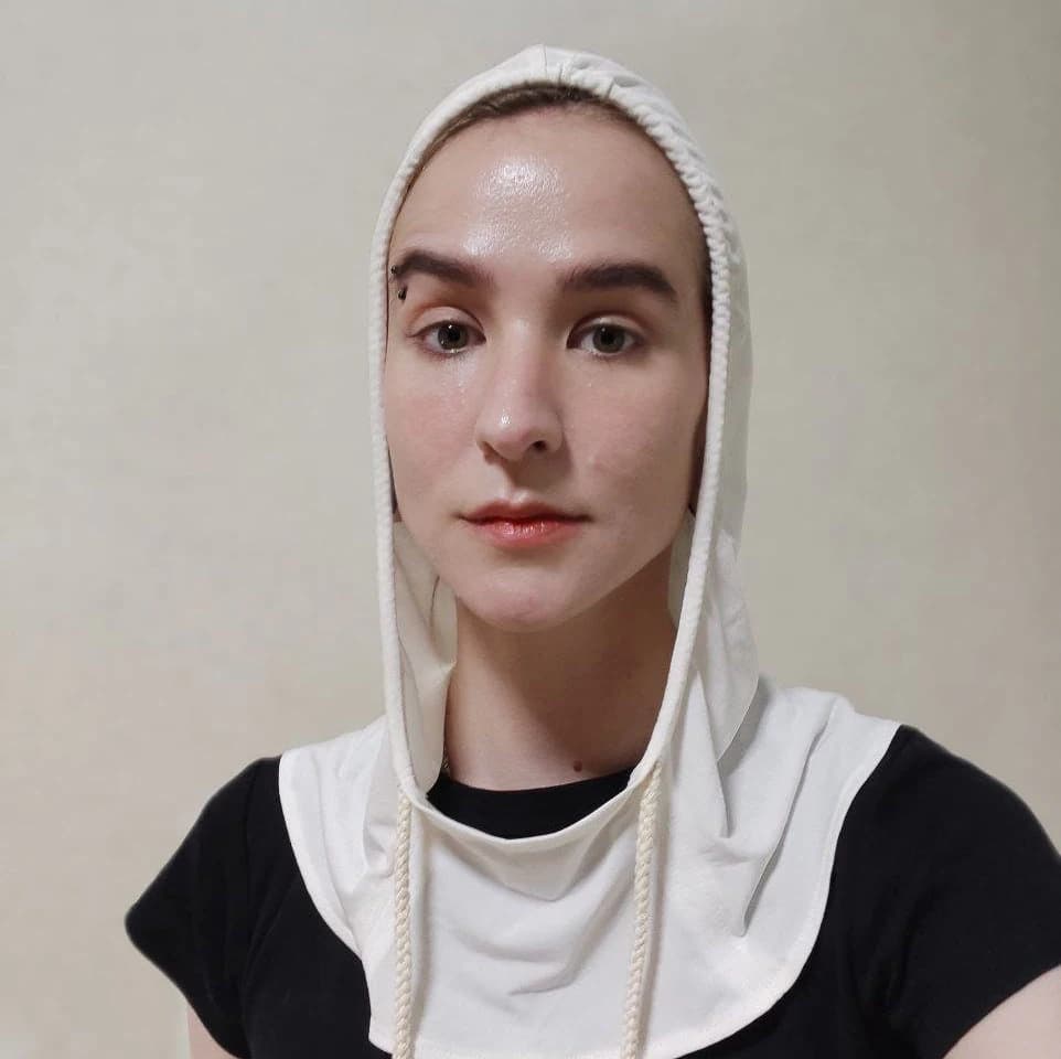 Milk White Jersey Under Hijab Hood, Muslim Headscarf Cap - image 5