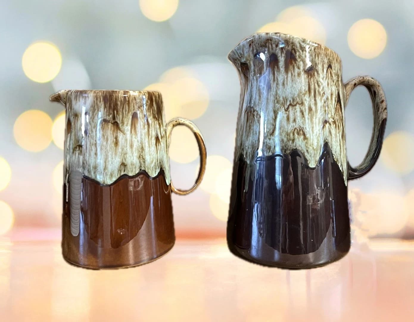 Vintage Canonsburg Brown Drip Pitcher, Ice Lip Ironstone 64 Oz. , Drip Glaze pitcher - image 3