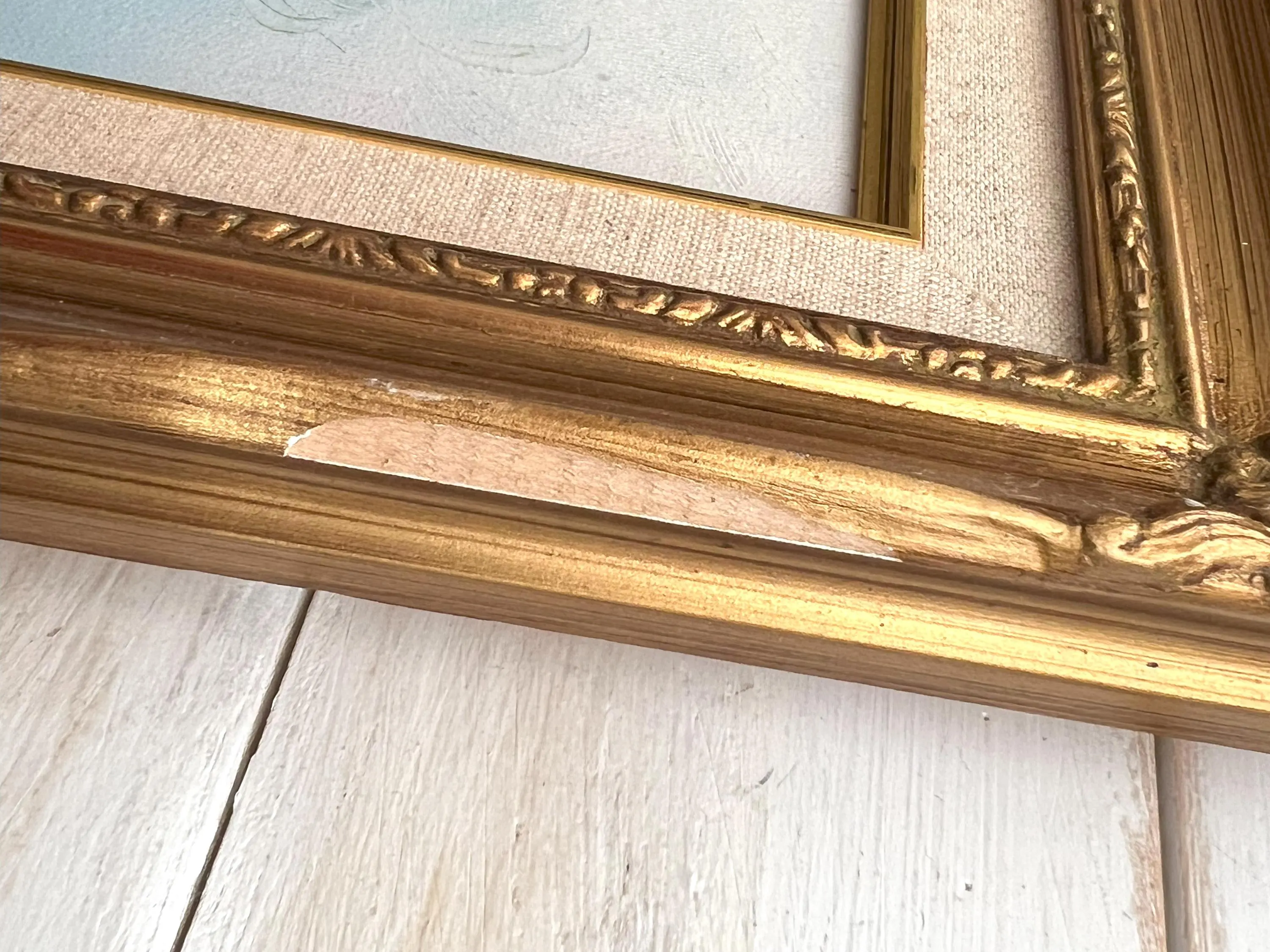 Vintage Flower Oil Painting on Hard Canvas, Gold Framed Flower Arrangement Oil Painting - image 4