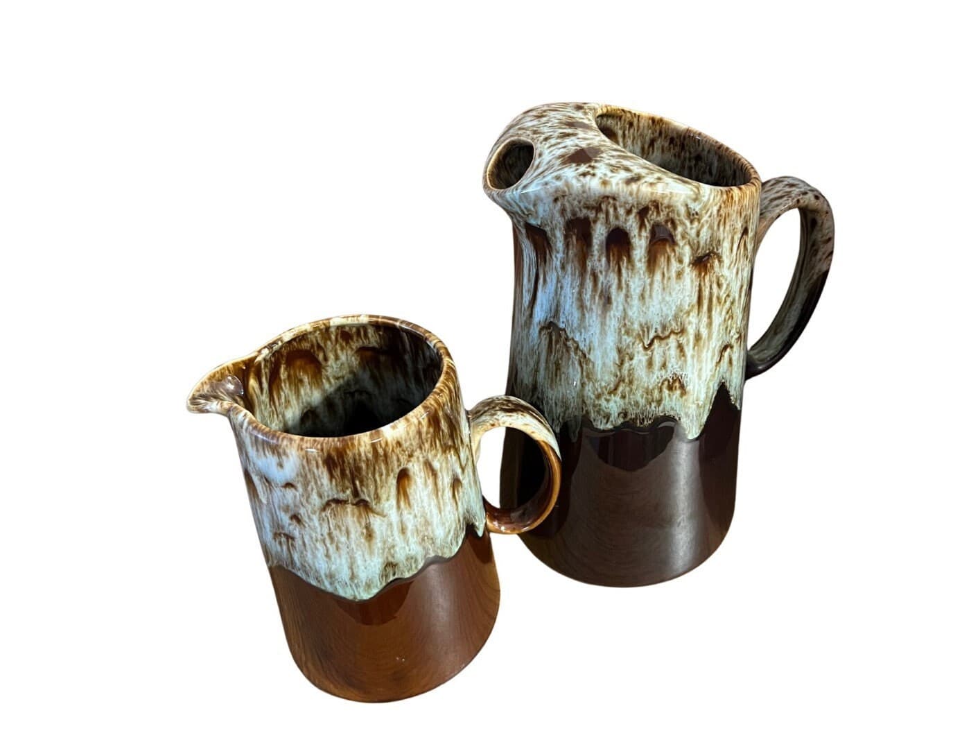 Vintage Canonsburg Brown Drip Pitcher, Ice Lip Ironstone 64 Oz. , Drip Glaze pitcher - image 5