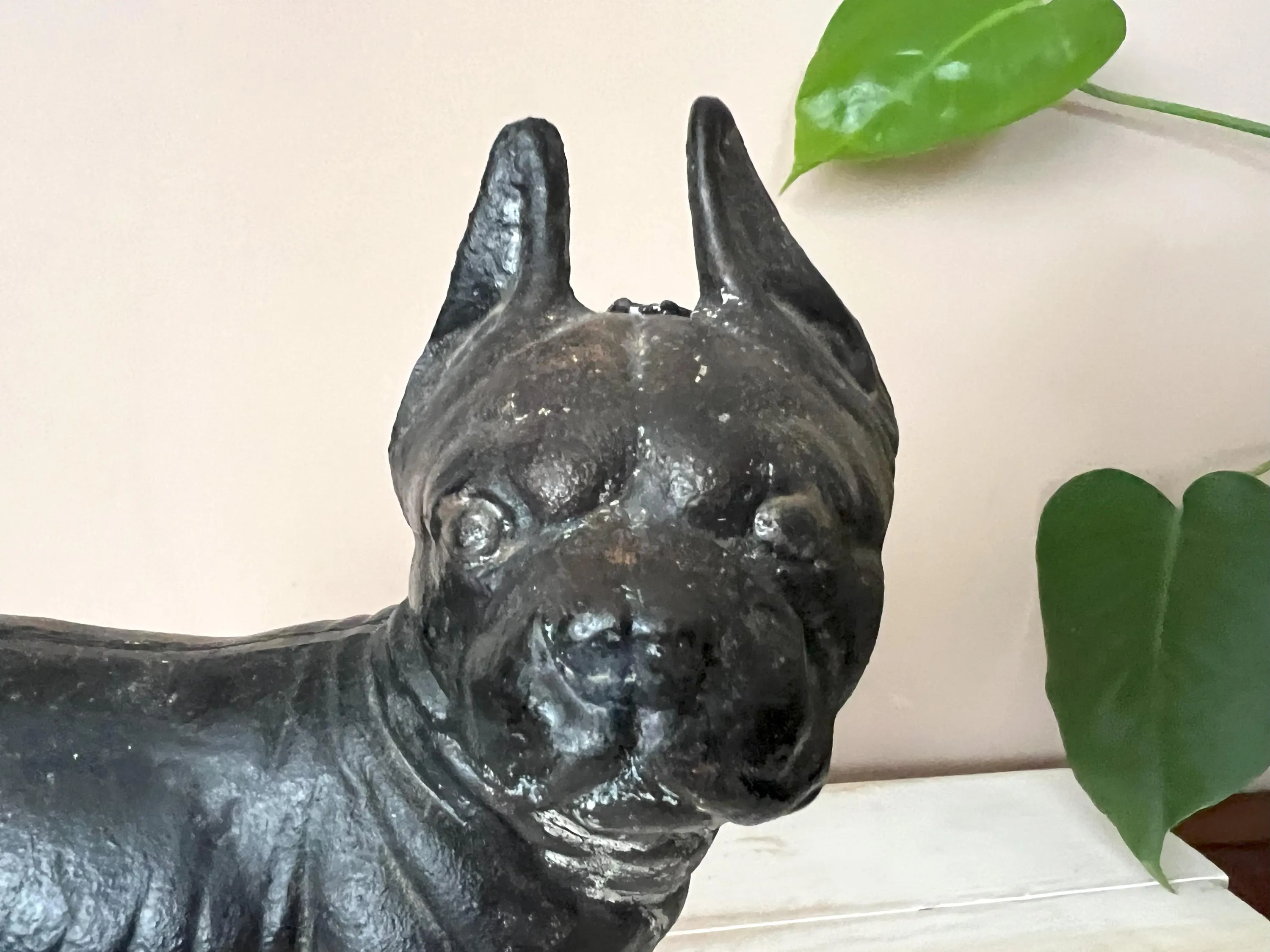 Vintage Cast Iron Boston Terrier Dog Door Stopper, Hubley Style Dog Door Stopper - image 4