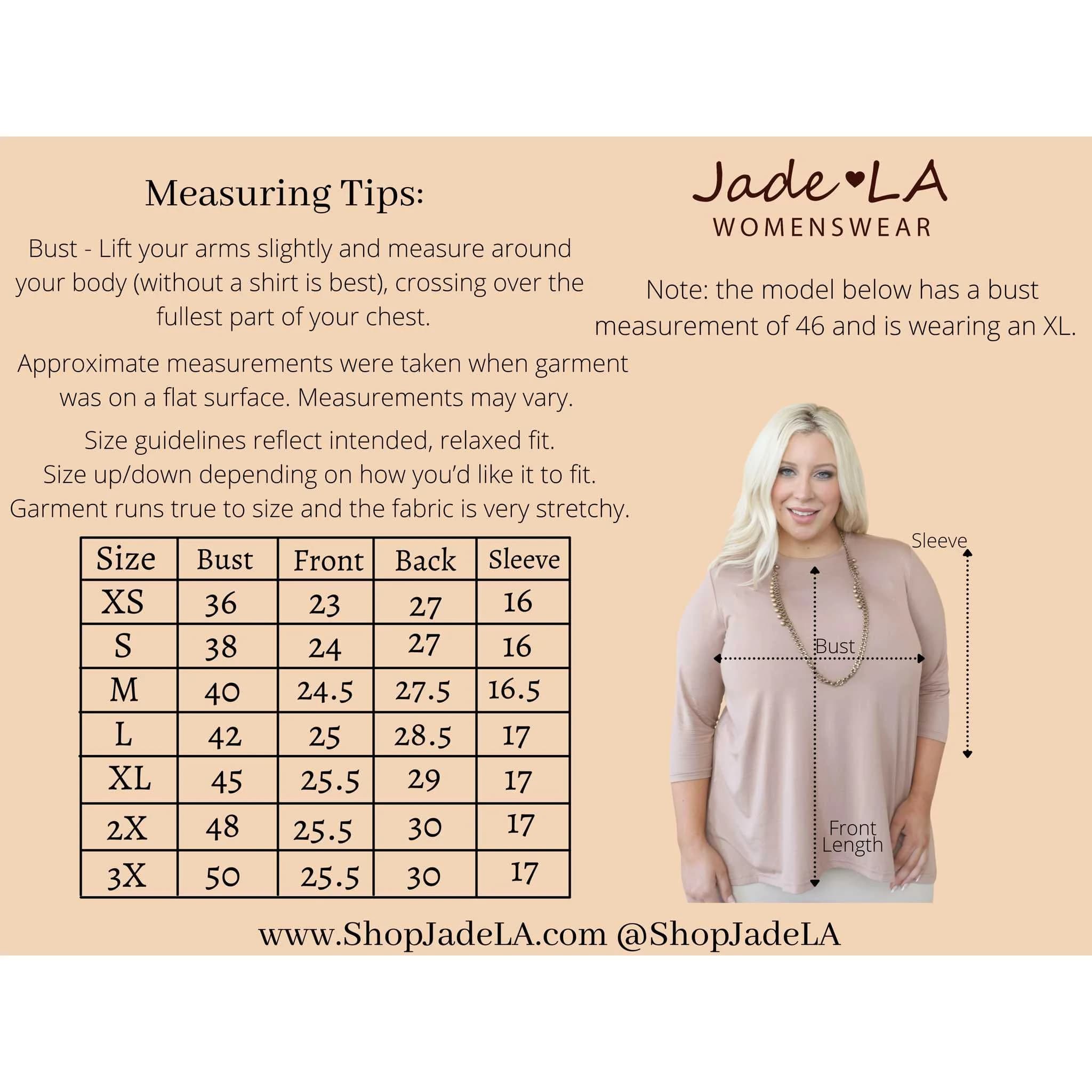 Women's Crew Neck Modest Top, Abstract Aztec Print, XS-3XL, 3/4 Long Sleeve Shirt, Plus Size, Tznius High-Low Tunic, Casual Tops, Jade LA - image 3