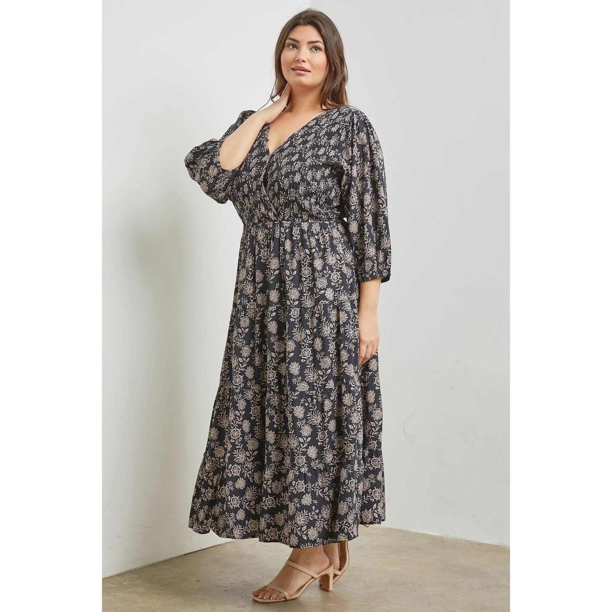 Breezy Floral Midi Dress - PLUS SIZE-dress-The Little Tichel Lady