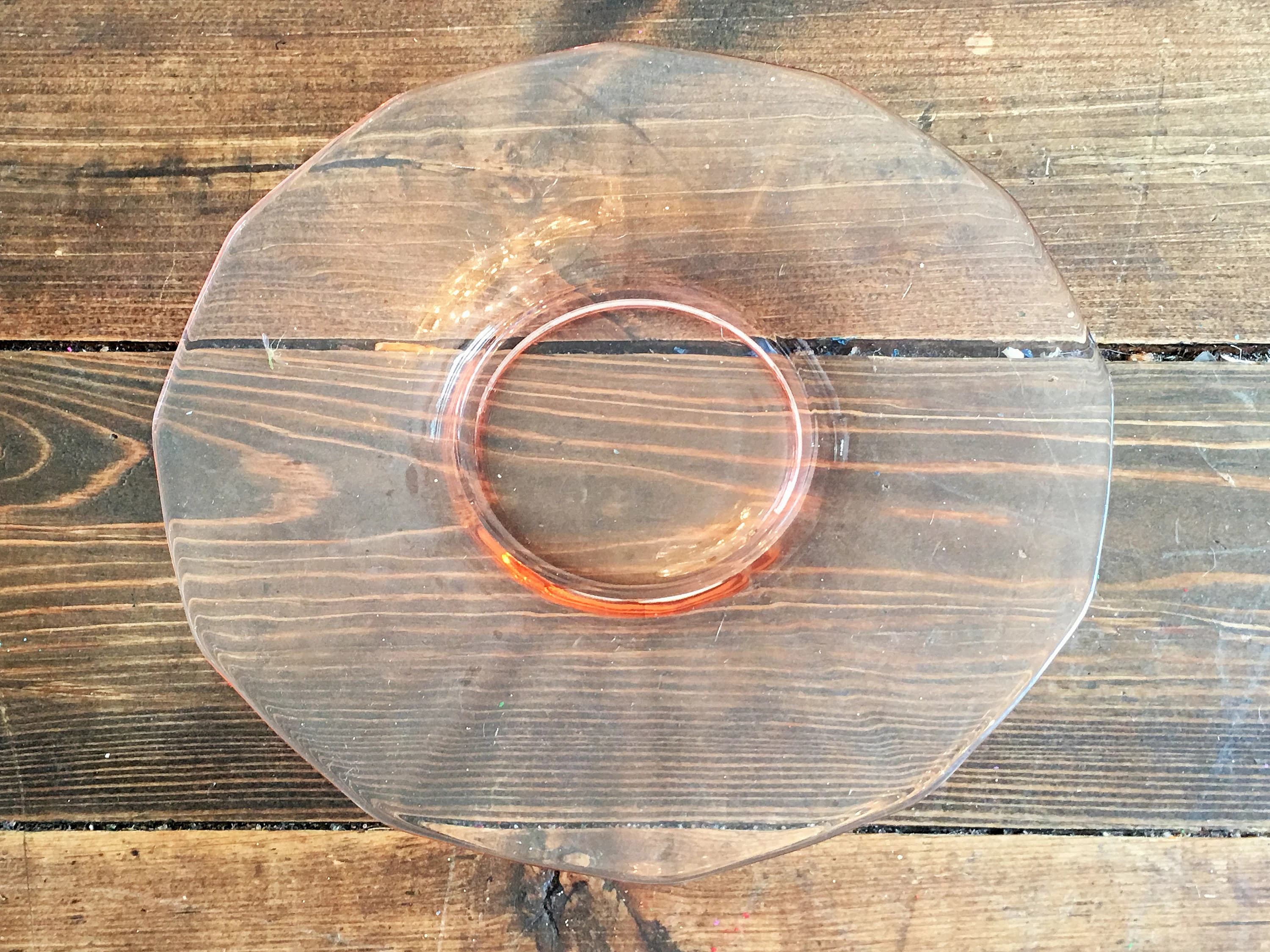 Small Pink Depression Glass Plate Collectible Pink Glass Plate Small Depression Glass Plate - image 3