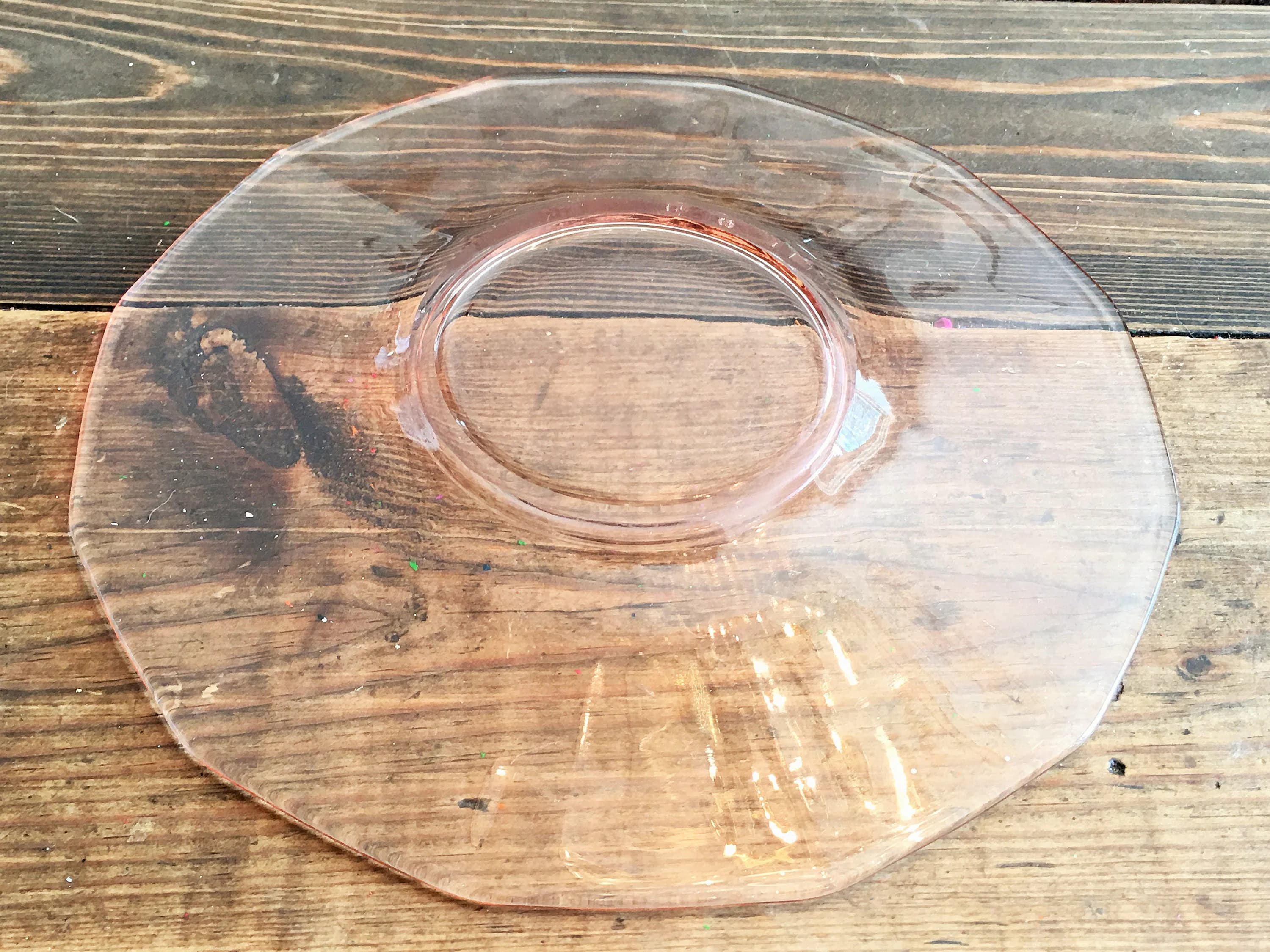 Small Pink Depression Glass Plate Collectible Pink Glass Plate Small Depression Glass Plate - image 4