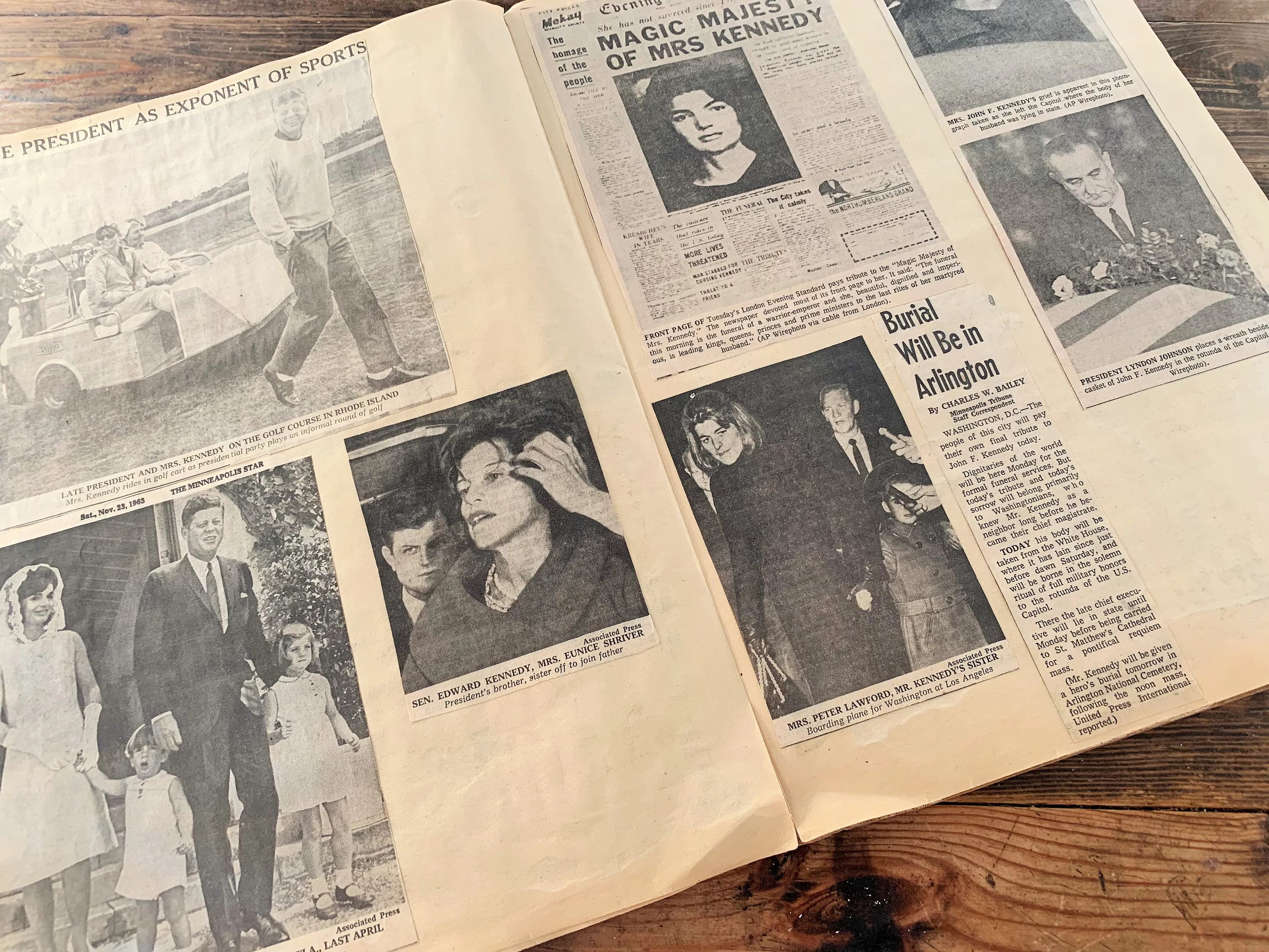 Vintage Scrapbook Featuring JFK/Moon Walk/1960's Scrapbook/Newspaper Clippings of John F. Kennedy/Moon Walk Newspaper Clippings - image 5