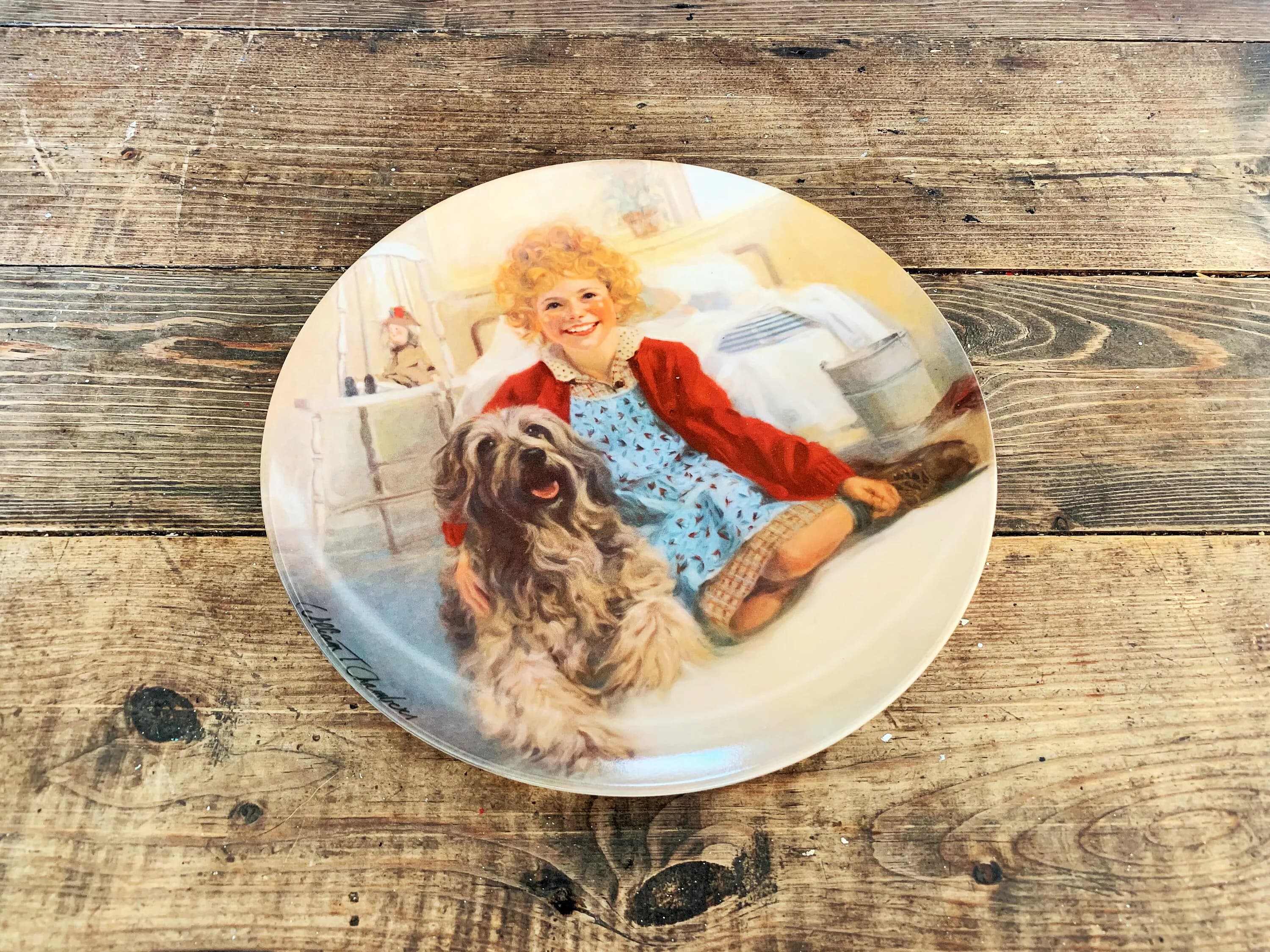 Collectible Annie Plate Columbia Pictures Annie and Sandy Collector Plate Series Annie the Movie Decorative Memorabilia