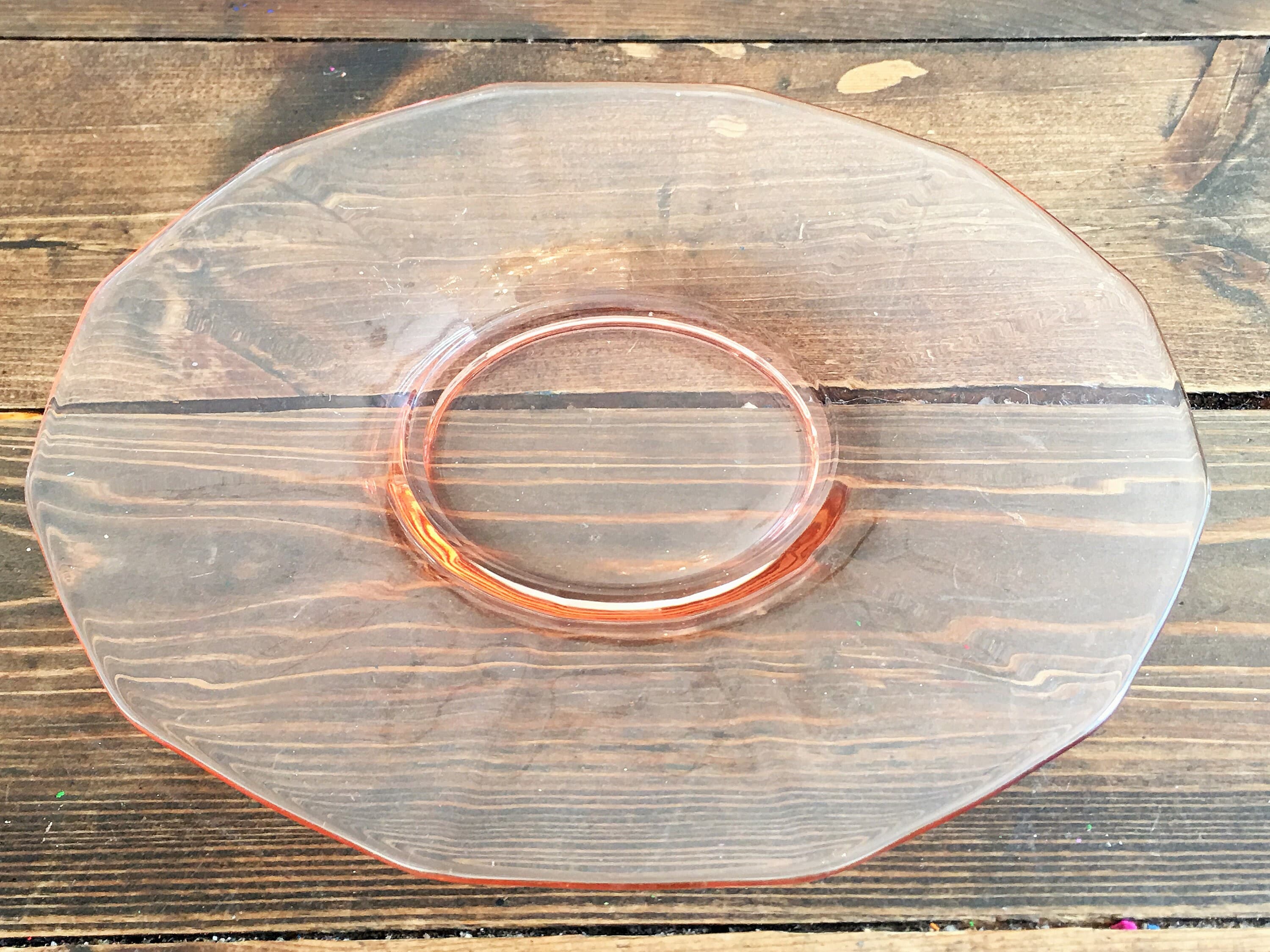 Small Pink Depression Glass Plate Collectible Pink Glass Plate Small Depression Glass Plate - image 5