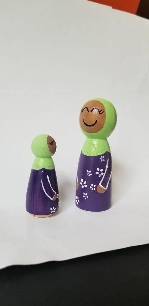 Mommy and Me Peg Doll Muslim Peg doll Muslim Hijab Islamic Toy - image 2