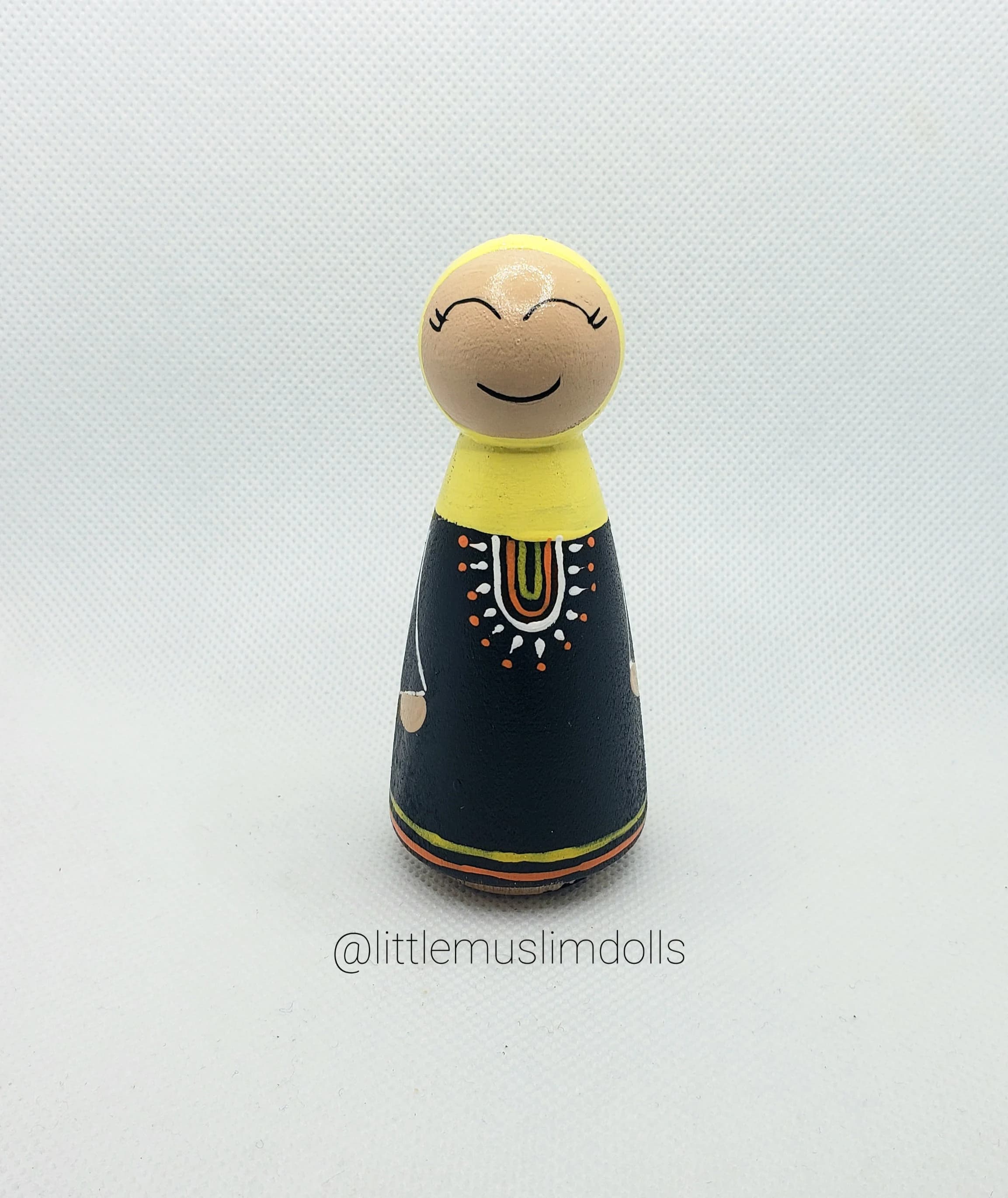 Muslim Peg Doll Wedding Cake Topper Islamic Arabic Hijab Couple Primary Colors Muslimah Niqab - image 5