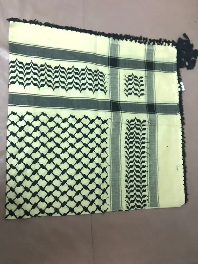 Yellow Black Umrah Bedouin Tassel Muslim Ramadan Scarve Scarf Shawl Arabian Islamic Mens shemagh Head Turban Arafat Army C6 - image 3