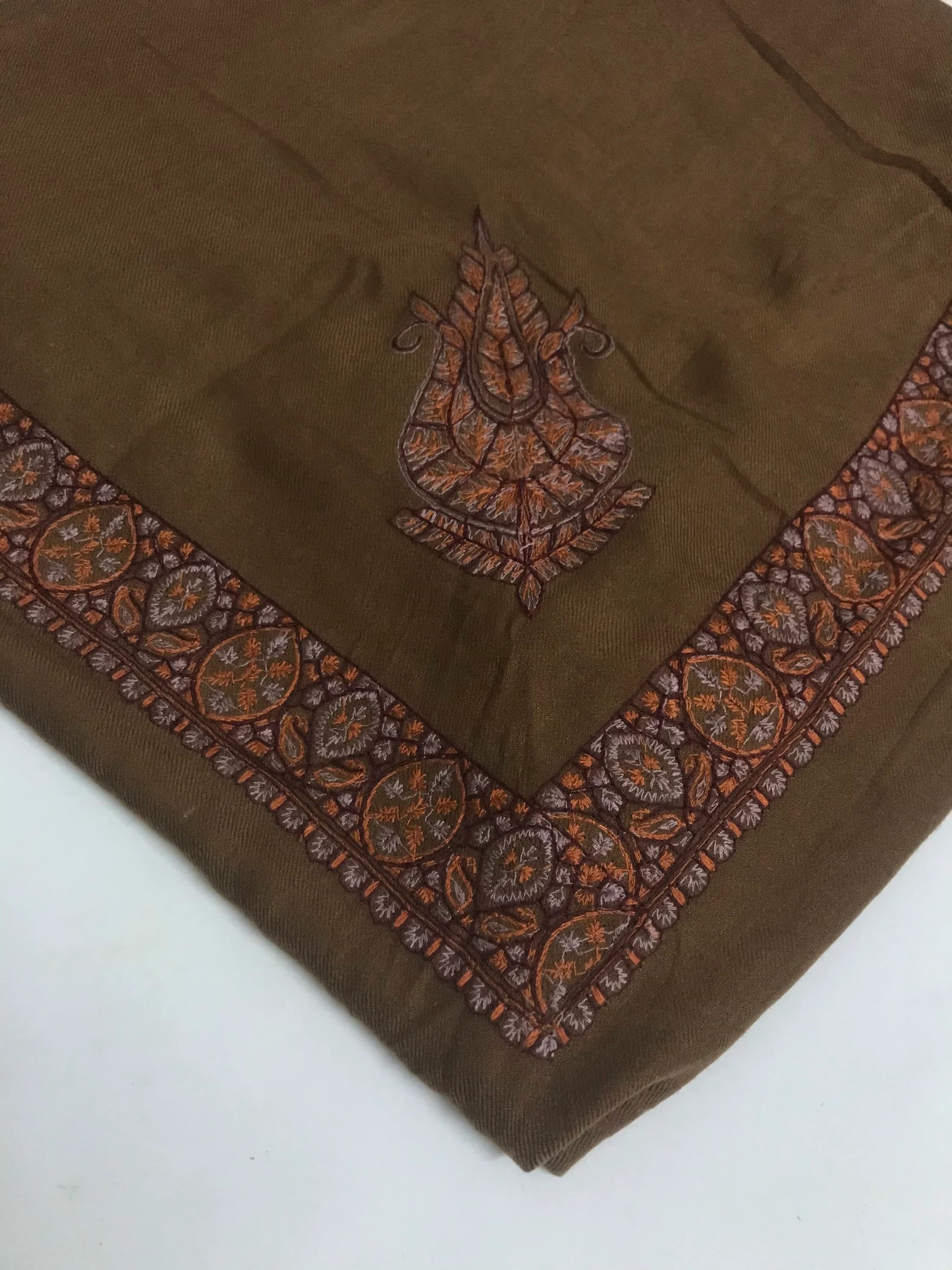 Lovely Omani Masar saudi Scarf Shawl Embroidery Dubai Arabian Ramadan Islamic Eid Bedouin sultan Winter Brown DN31 - image 3