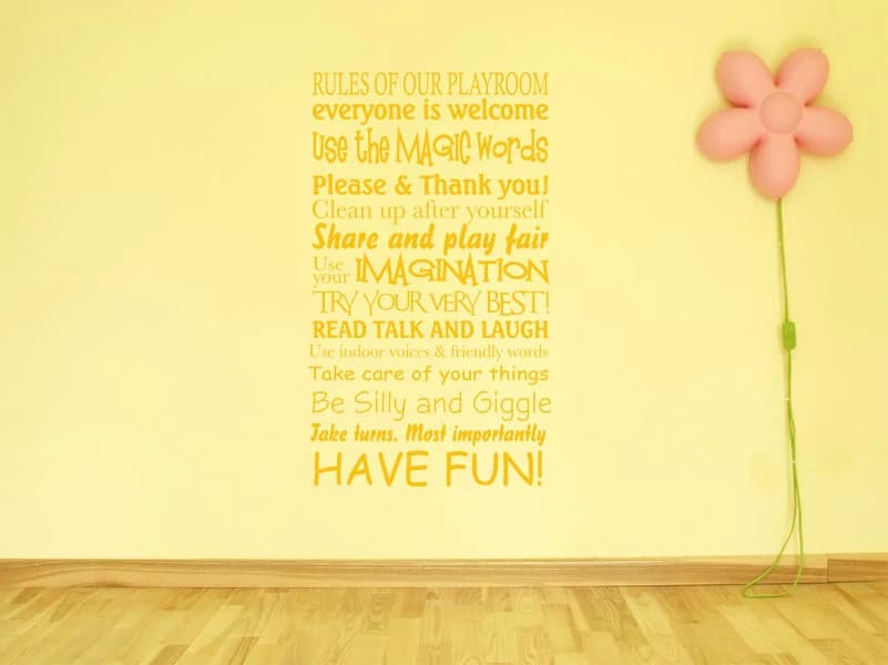 Playroom Rules Wall Decal: Modern Vinyl Wall Art Sticker - image 5