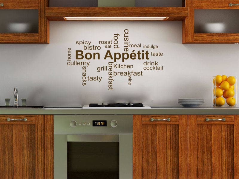 Kitchen Wall Quote "Bon Appétit" Wall Sticker, Decal, Transfer, Tattoo, Vinyl. - image 3