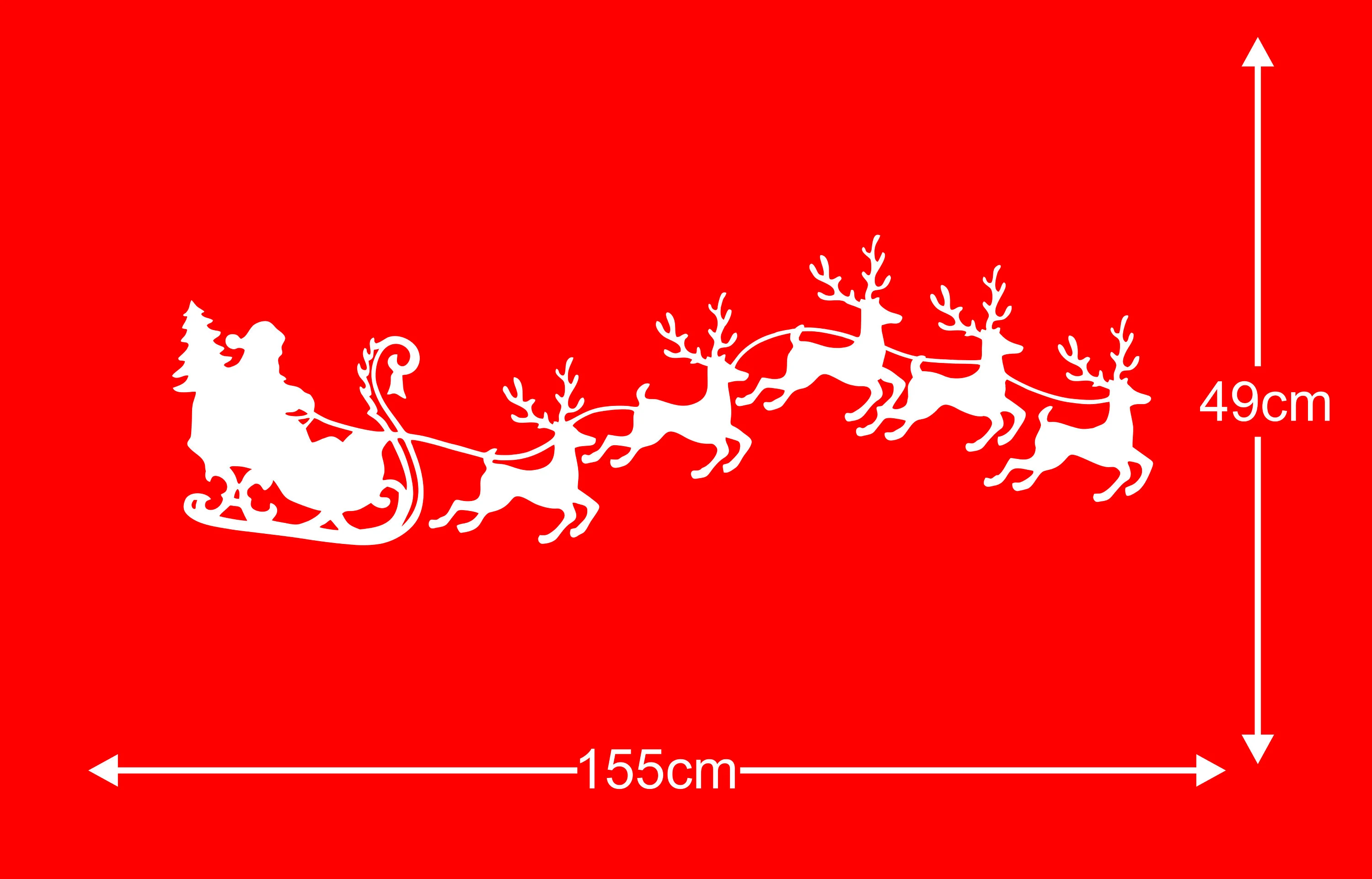 Santa and Reindeer Wall Art Sticker: Christmas Vinyl Decal - image 3