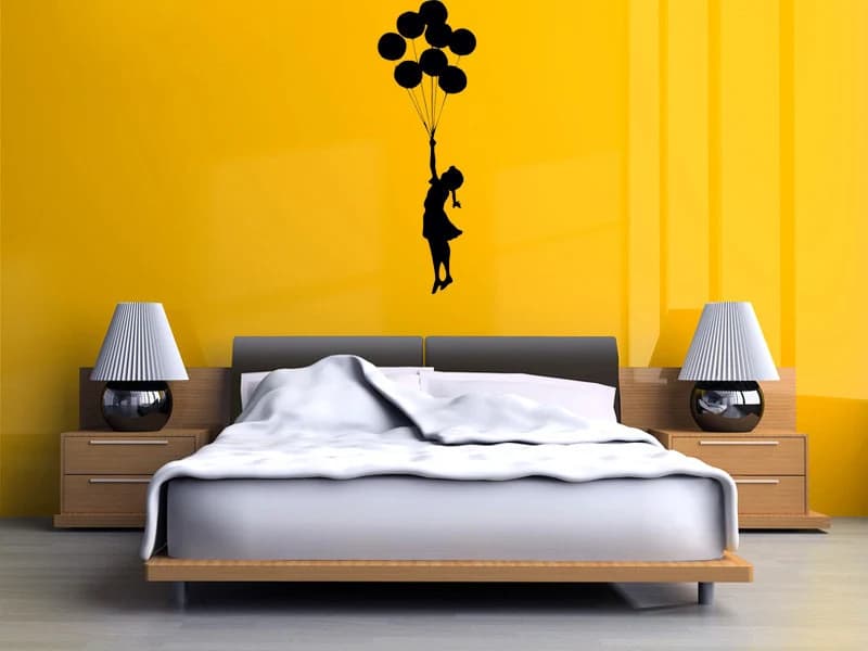 Banksey Wall Art Sticker "Floating Balloons Girl", Vinyl Decal, Modern Transfer. - image 3