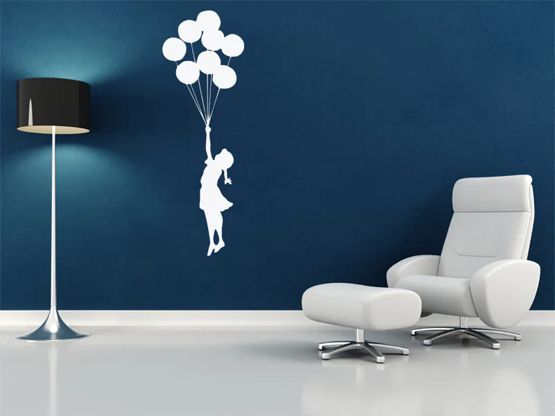 Banksey Wall Art Sticker "Floating Balloons Girl", Vinyl Decal, Modern Transfer. - image 4