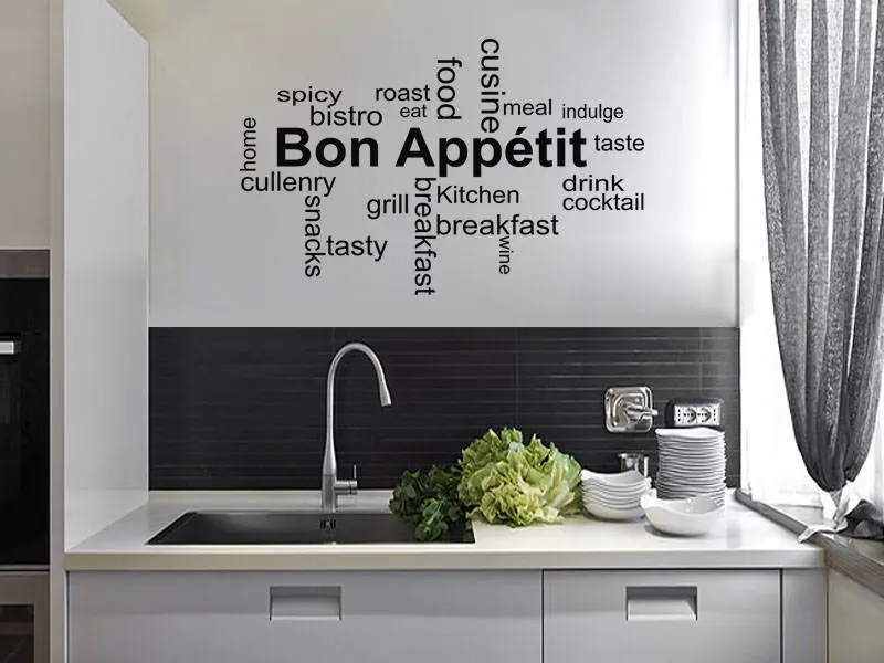 Kitchen Wall Quote "Bon Appétit" Wall Sticker, Decal, Transfer, Tattoo, Vinyl. - image 4