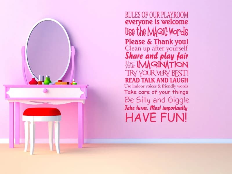 Playroom Rules Wall Decal: Modern Vinyl Wall Art Sticker - image 3