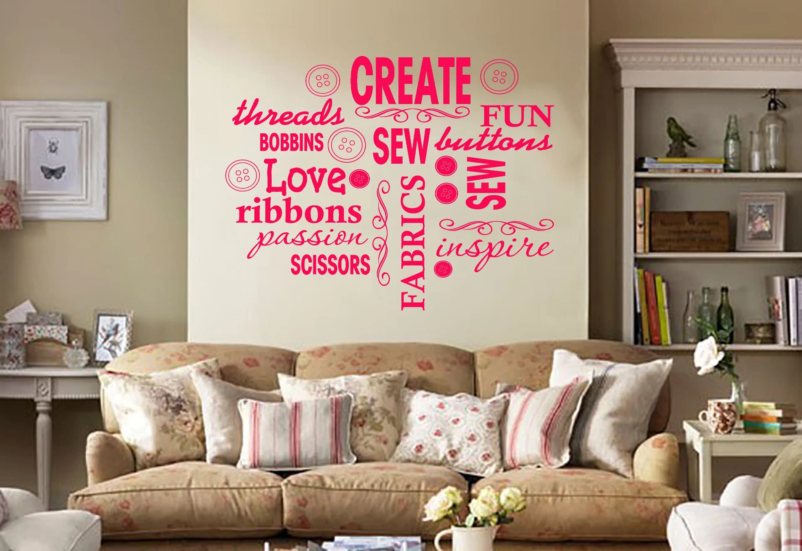 Creative Sewing Word Cloud Hobby Wall Sticker Quote Decal Transfer Vinyl Decor - image 4