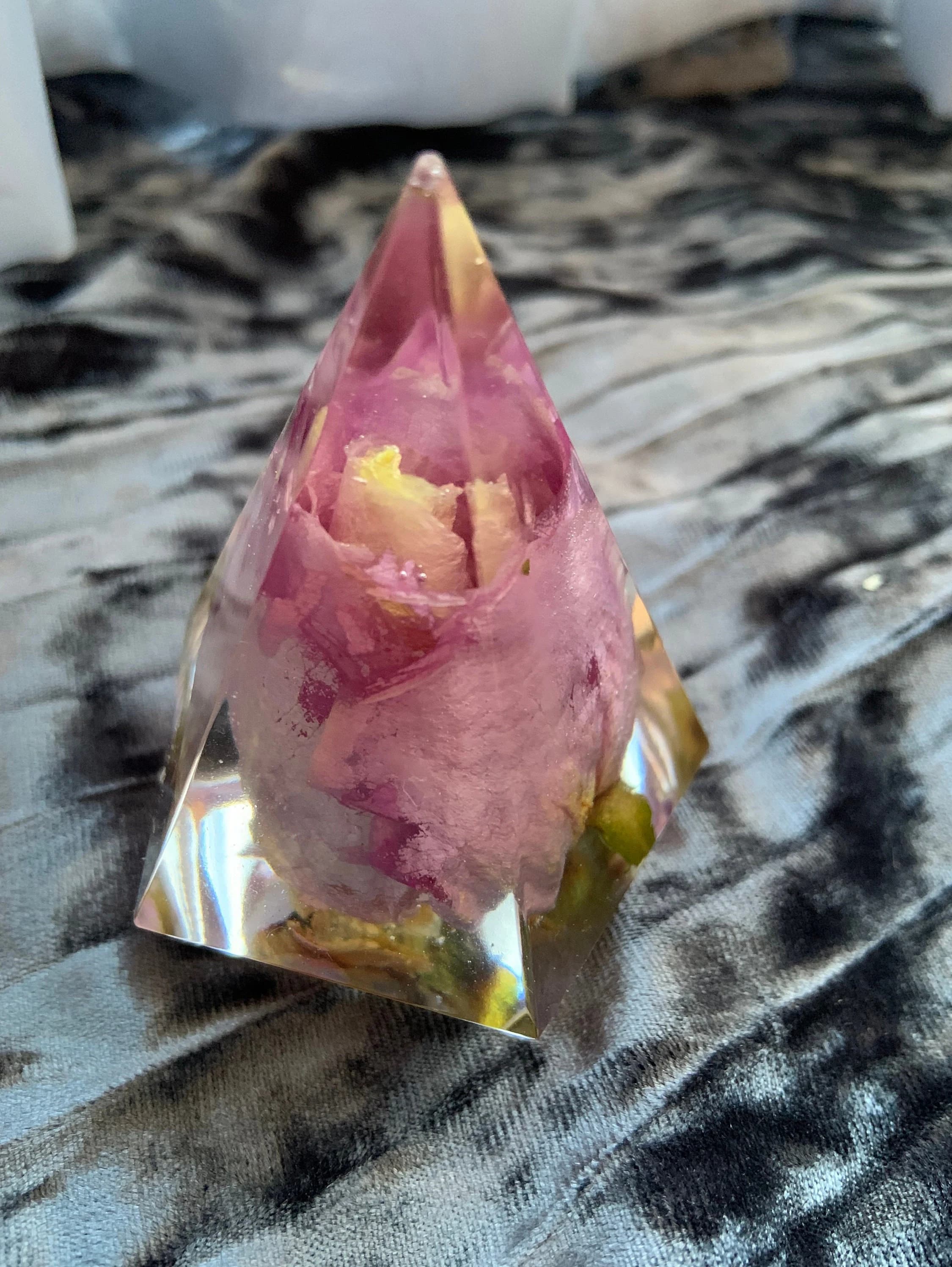 Pink Rose Resin ring holder|Wedding ring holder|Preserved rose gift|Hexagon ring holder|Bride gift|Ring dish|Gift for her|engagement gift - image 4