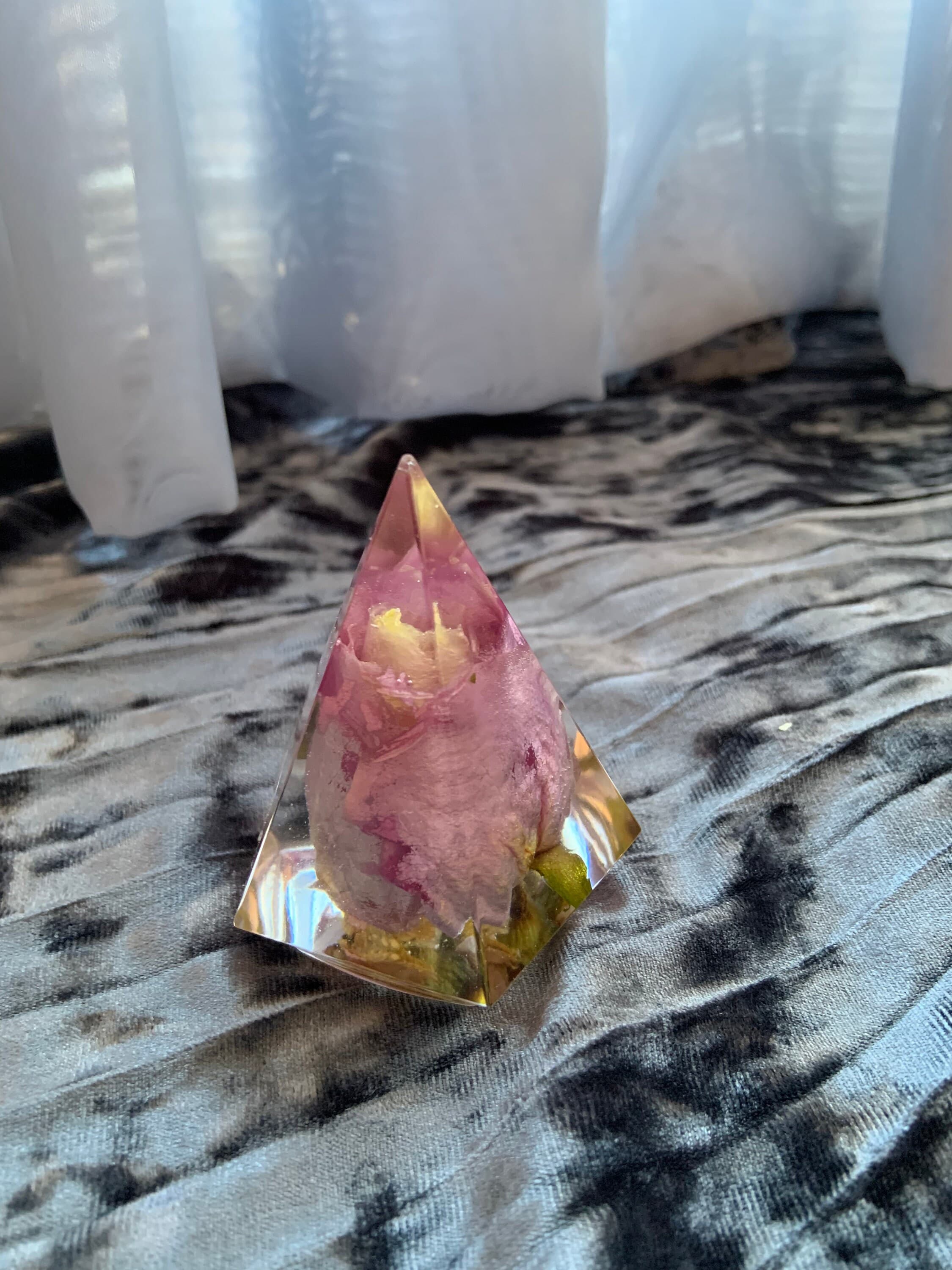 Pink Rose Resin ring holder|Wedding ring holder|Preserved rose gift|Hexagon ring holder|Bride gift|Ring dish|Gift for her|engagement gift - image 3