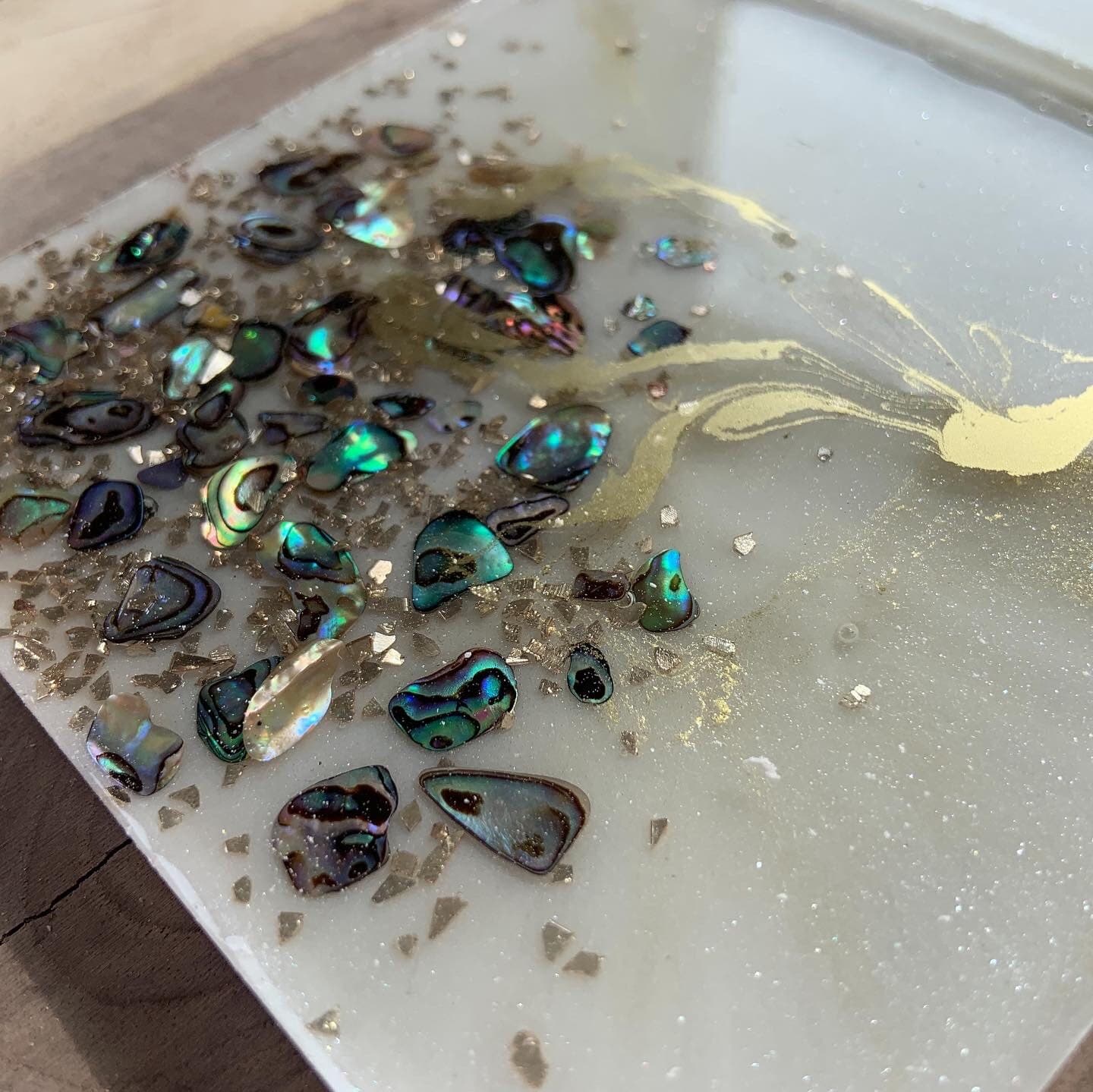 Resin coasters | Set of 4 | handmade gift| Abalone shell art| paua shell coasters|coastal decor|Ocean waves decor|sea art| ocean art| resin - image 4