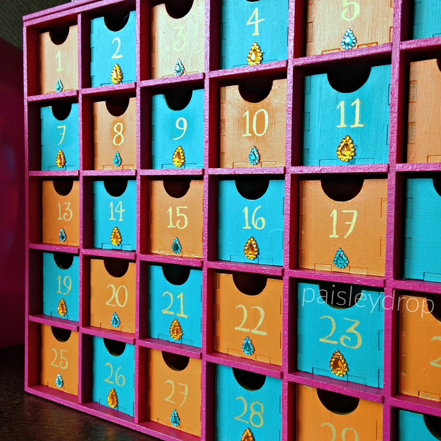 Sunset Ramadan Countdown Advent Calendar | Pink Teal Orange Muslim Kids Eid Ramadhan Gift - image 5