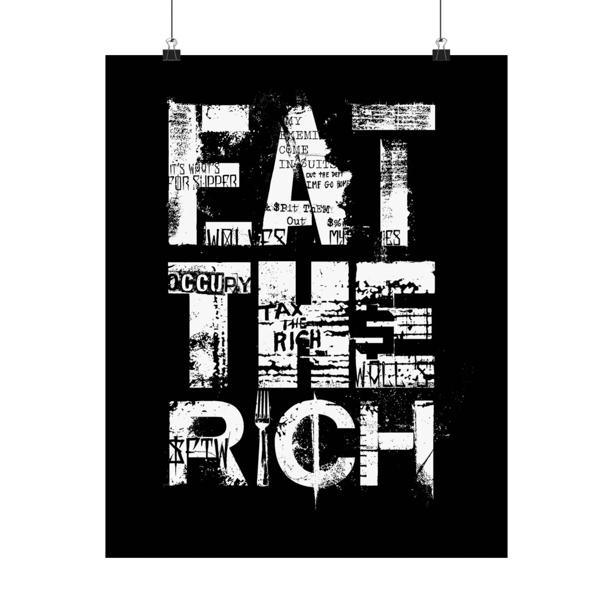 Eat The Rich Poster | Matte Vertical Poster, Grunge Typography - image 4