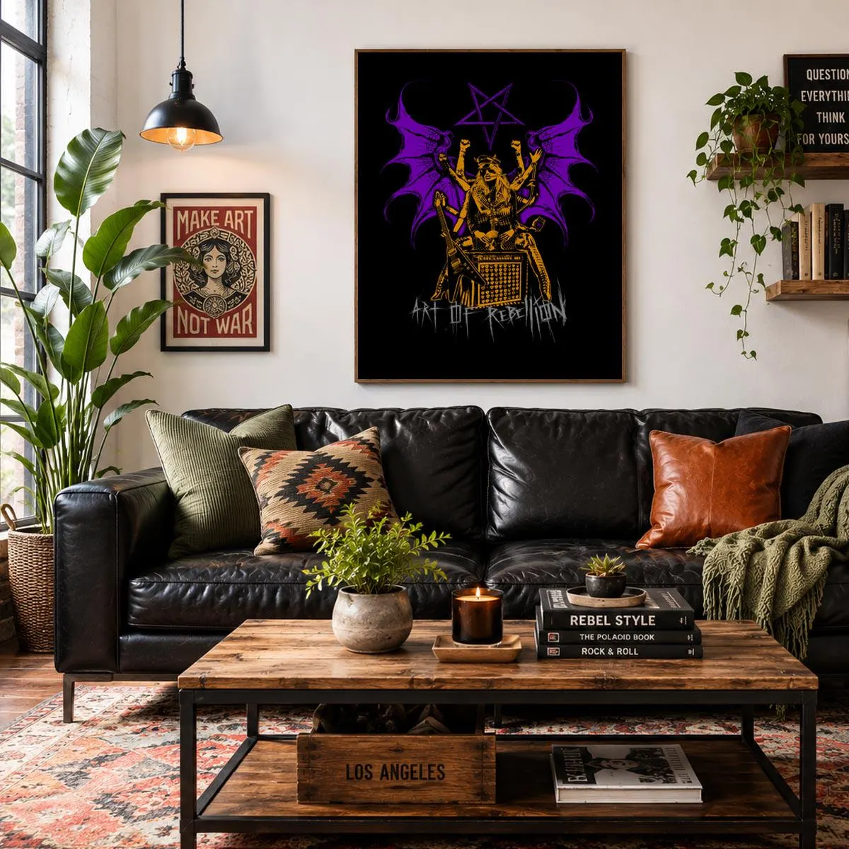 Demonic Musician Poster | Matte Vertical Poster, Purple Wings Pentagram - image 3