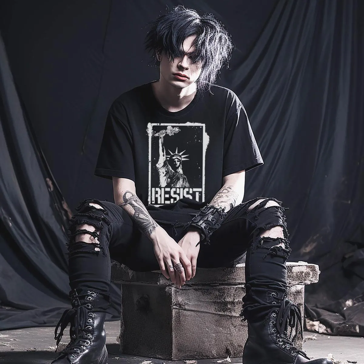 Punk Rock 'Resist' Shirt – Anti-Trump Graphic Tee for Activists Comfort Colors 1717 - image 3