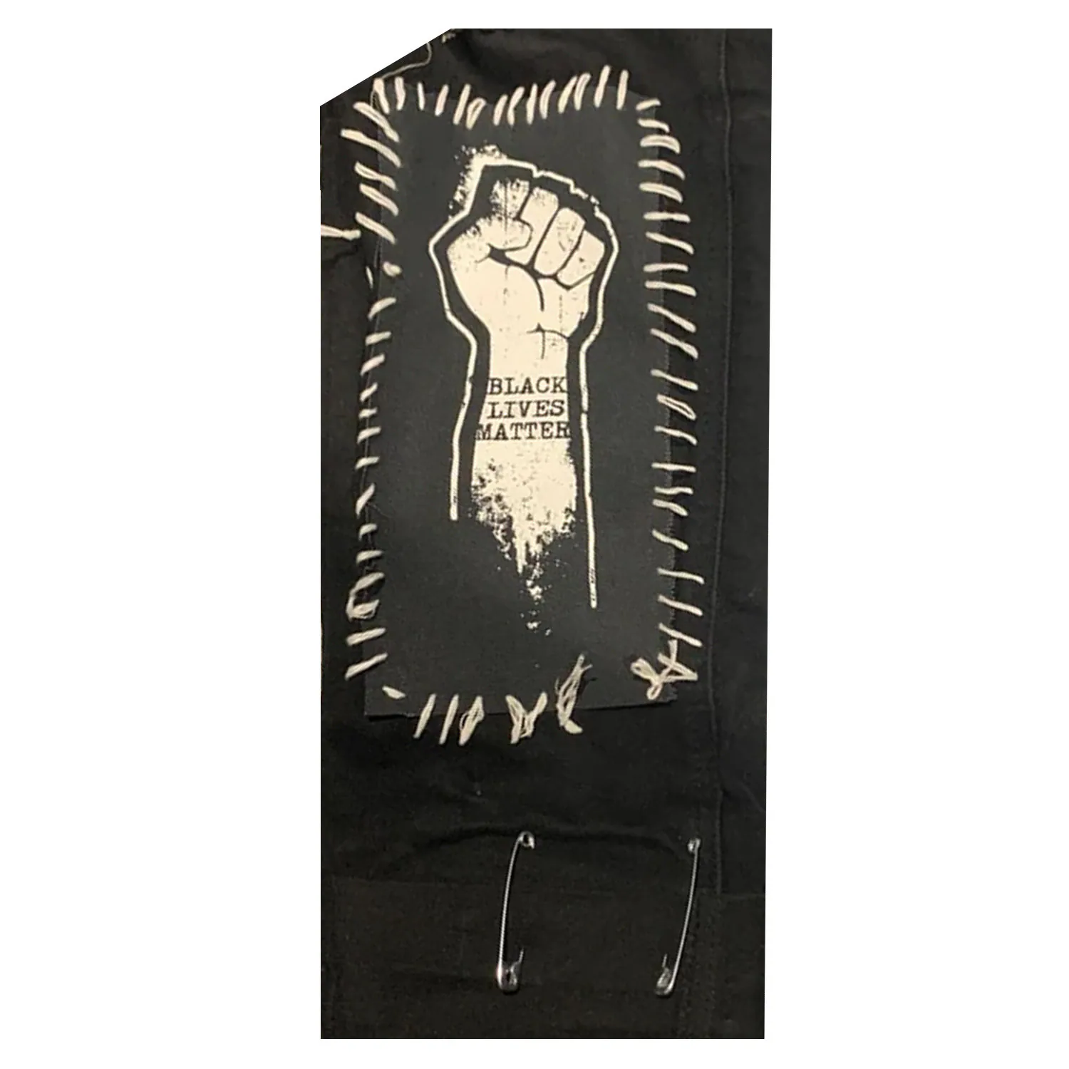 Black Lives Matter Fist Patch, Punk Stencil Street Art, Protest Jacket Vest Badge - image 2
