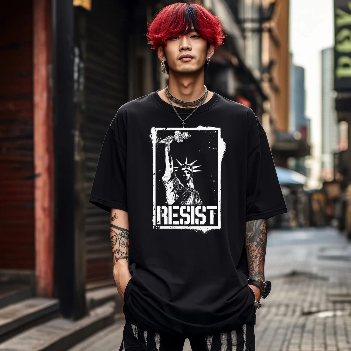 Punk Rock 'Resist' Shirt – Anti-Trump Graphic Tee for Activists Comfort Colors 1717 - image 2