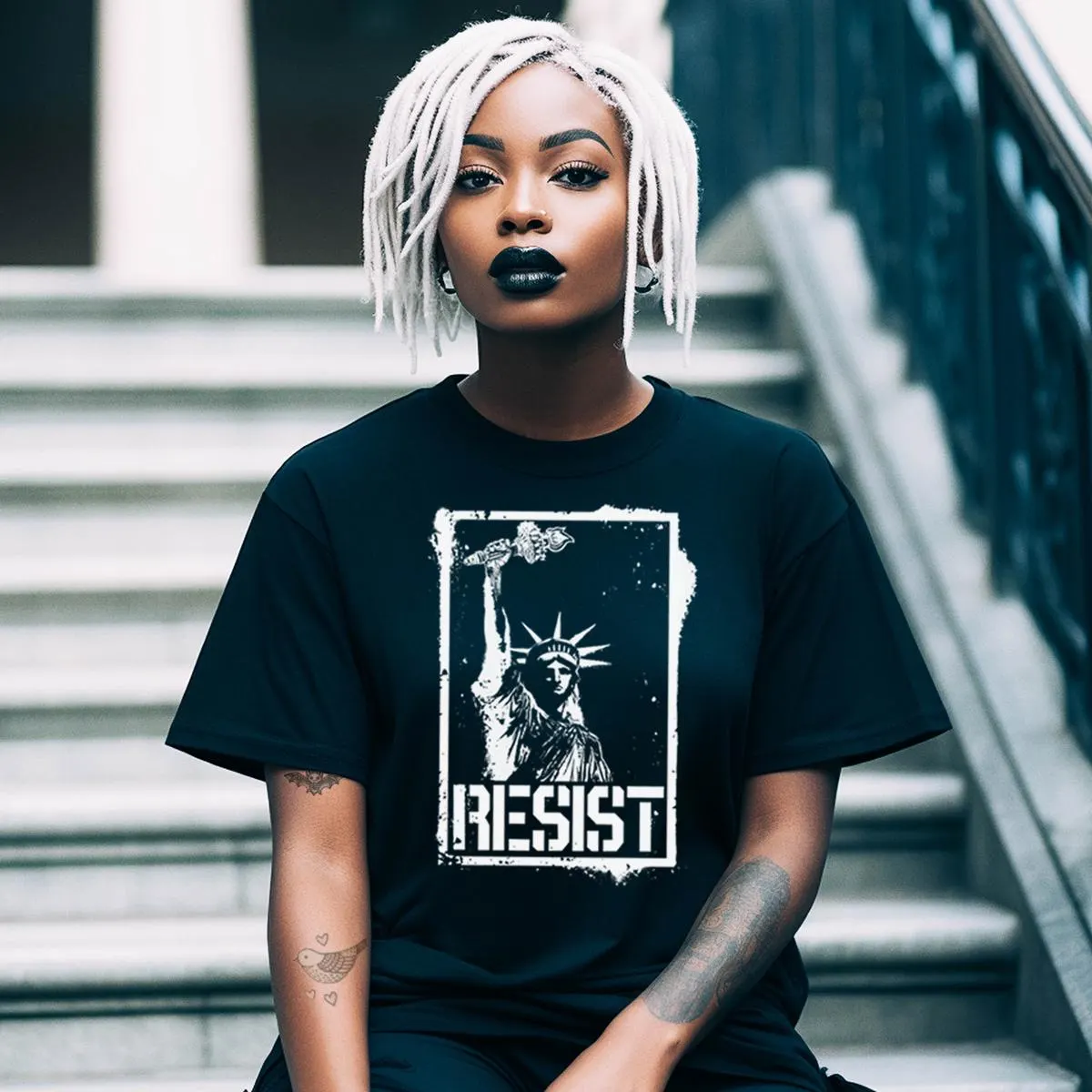 Punk Rock 'Resist' Shirt – Anti-Trump Graphic Tee for Activists Comfort Colors 1717