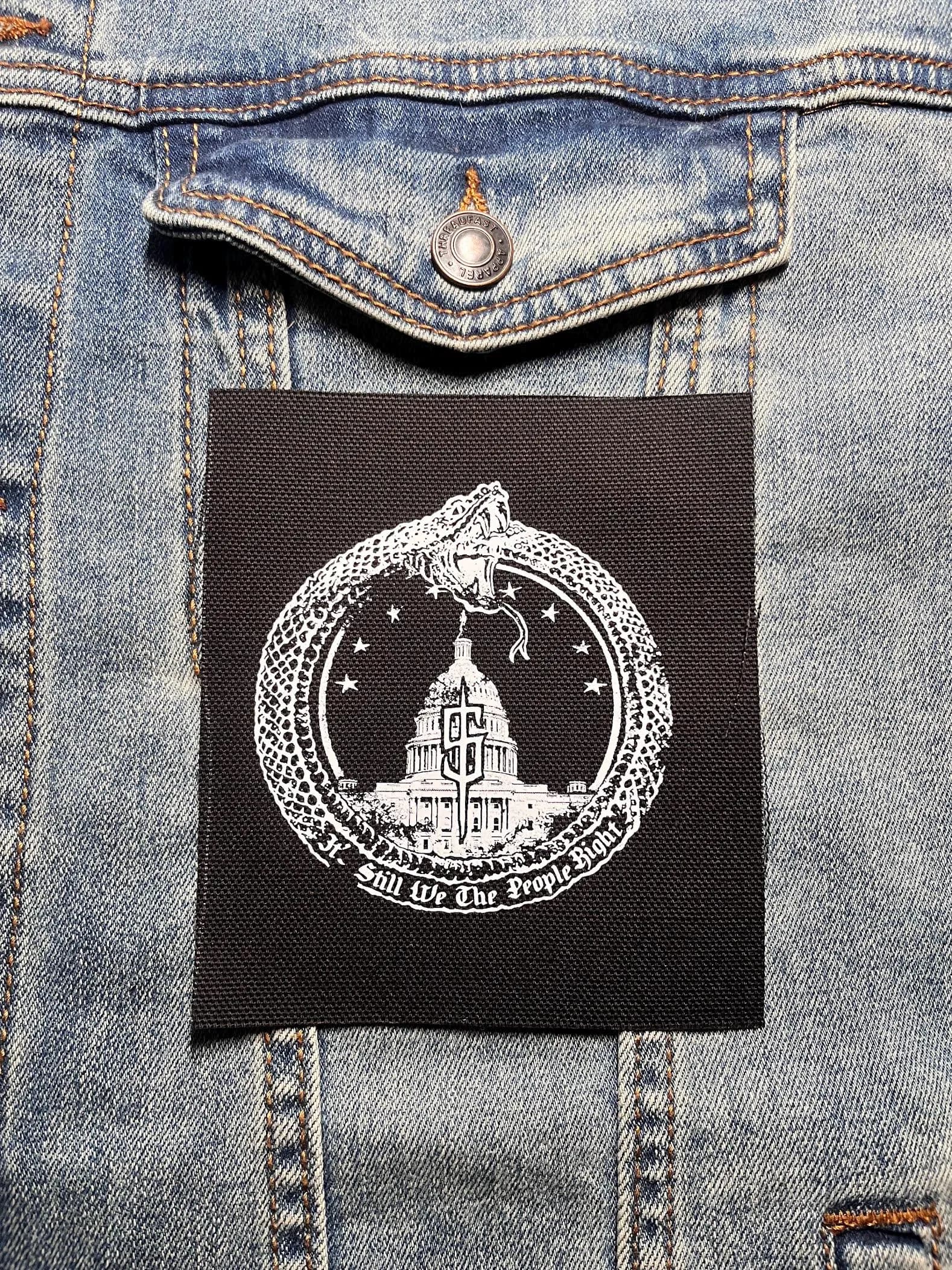 We The People Patch: Punk Snake & Capitol Design - 4" Cotton Canvas - image 3
