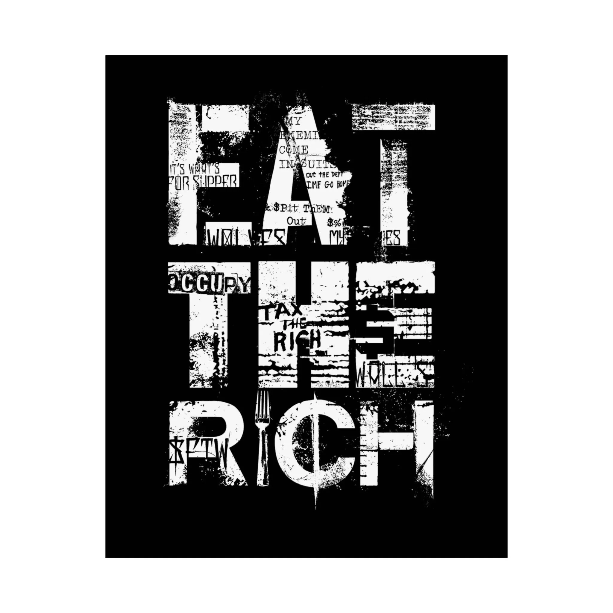 Eat The Rich Poster | Matte Vertical Poster, Grunge Typography - image 5