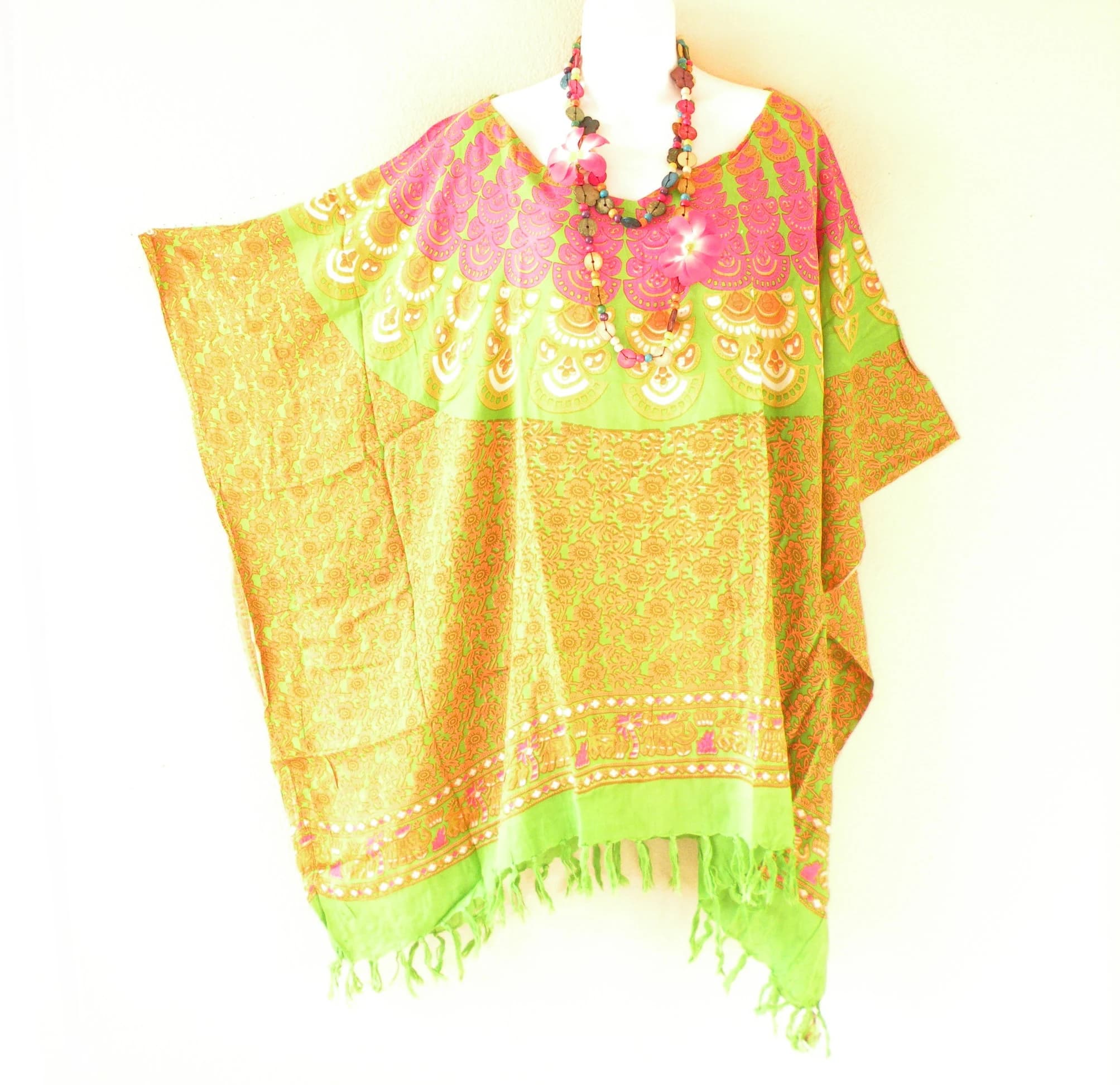 KG18 Paisley Batik Plus Size Kimono Kaftan Caftan Women Batwing Tunic Poncho Blouse Top - S, M, L, XL, 1X, 2X, 3X, 4X & 5X - image 4