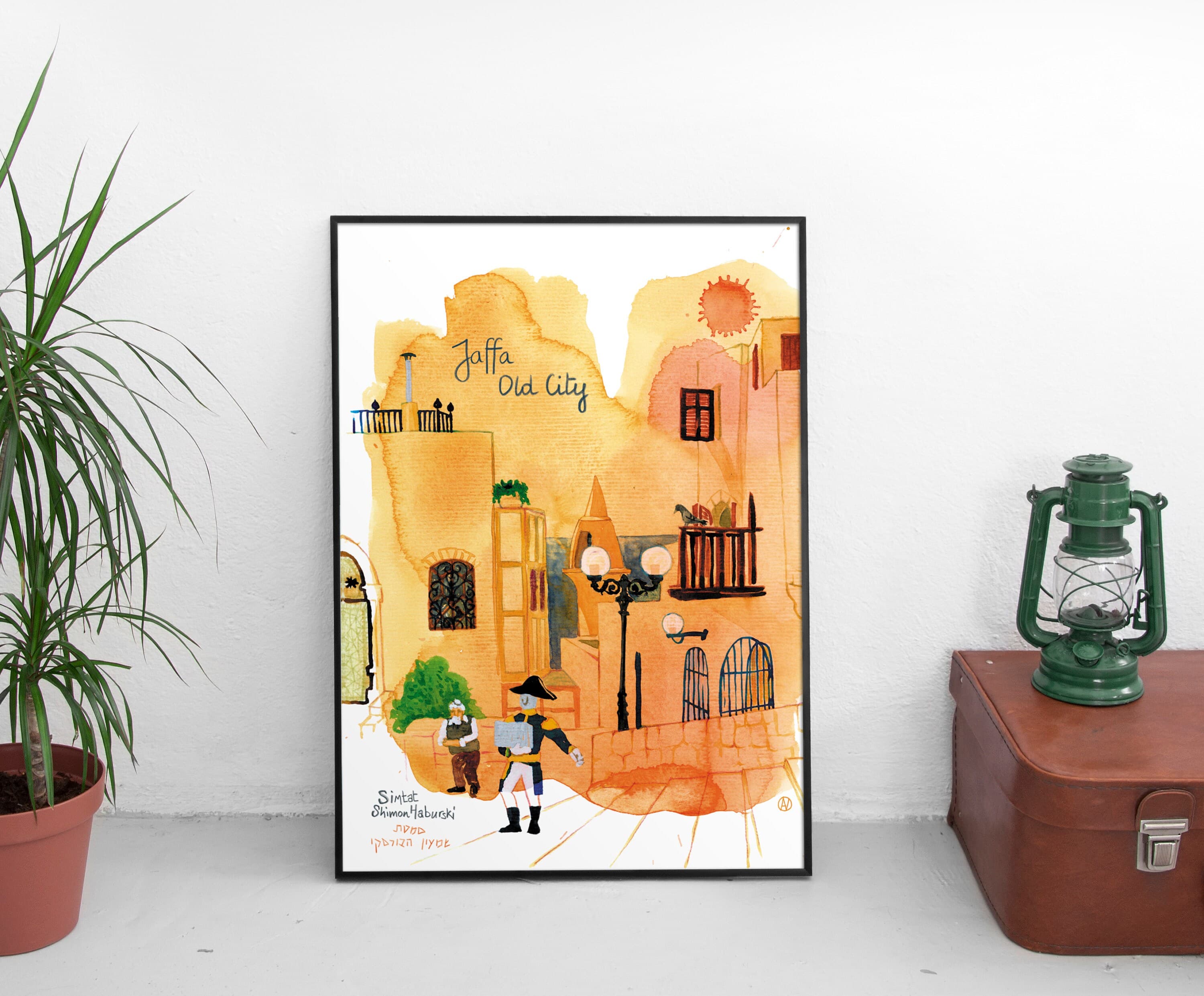 Napoleon in Israel, Jaffa, Old city, Tel Aviv, Yafo, Historical place, Architecture. Watercolour, Pencils. Art print, Poster, illustration - image 3
