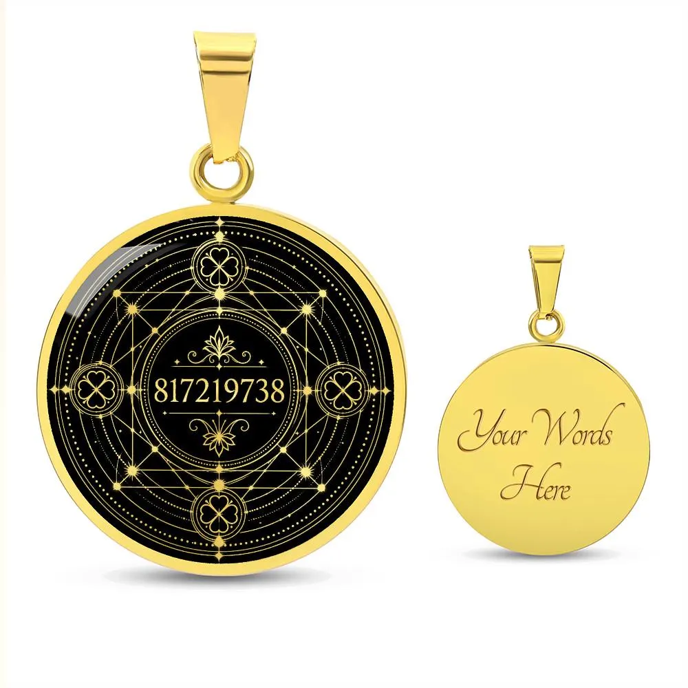 Grabovoi Code Good Luck Necklace Lucky Number Pendant Manifestation Jewelry 817219738 Talisman - image 3